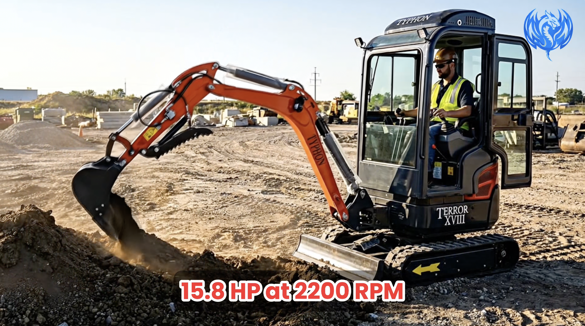 thumbnail video image 2 of New Mini Excavator TYPHON TERROR XVIII Prestige 2 Ton EPA Certified USA Kubota Diesel Engine, 2 of 15