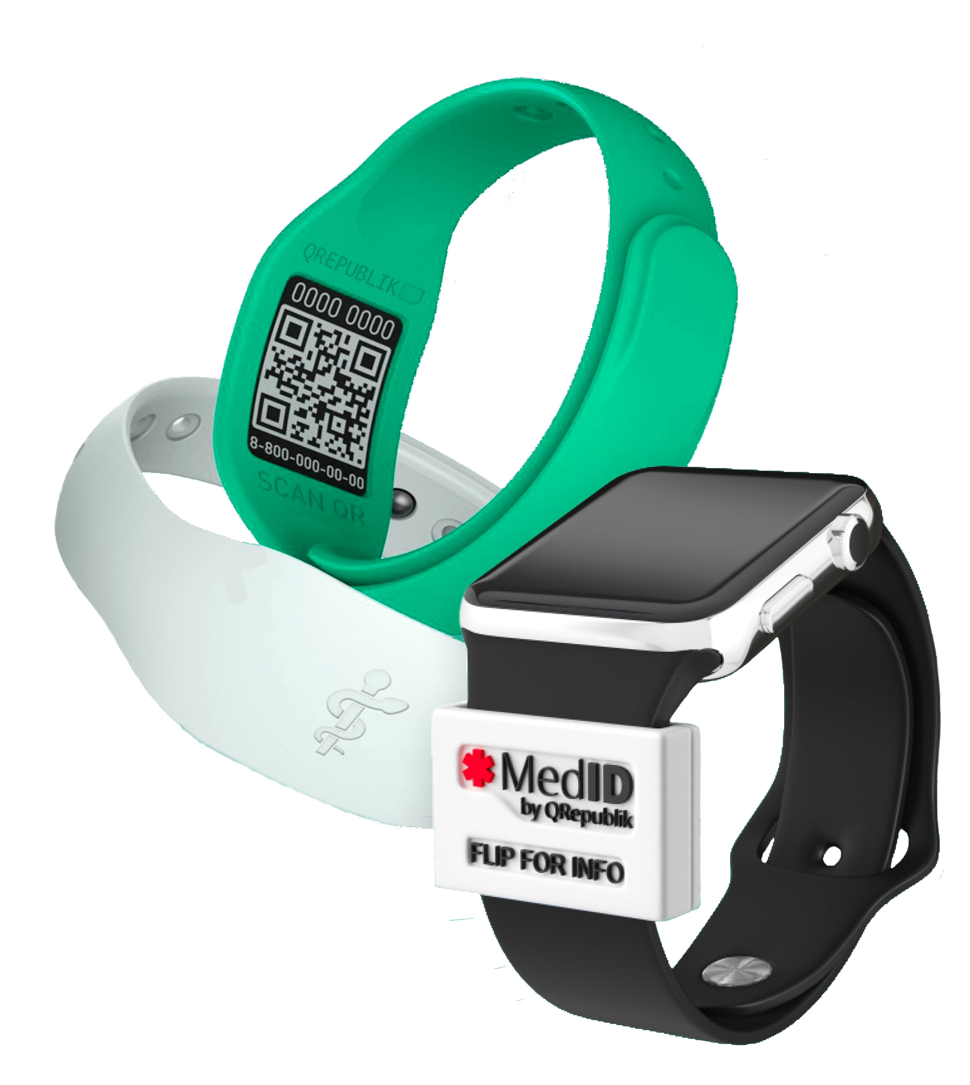 thumbnail video image 2 of QRepublik Medical ID Sleeve, Fits Apple Watch, Fitbit, Samsung, Garmin - QR Profile, 2 of 14