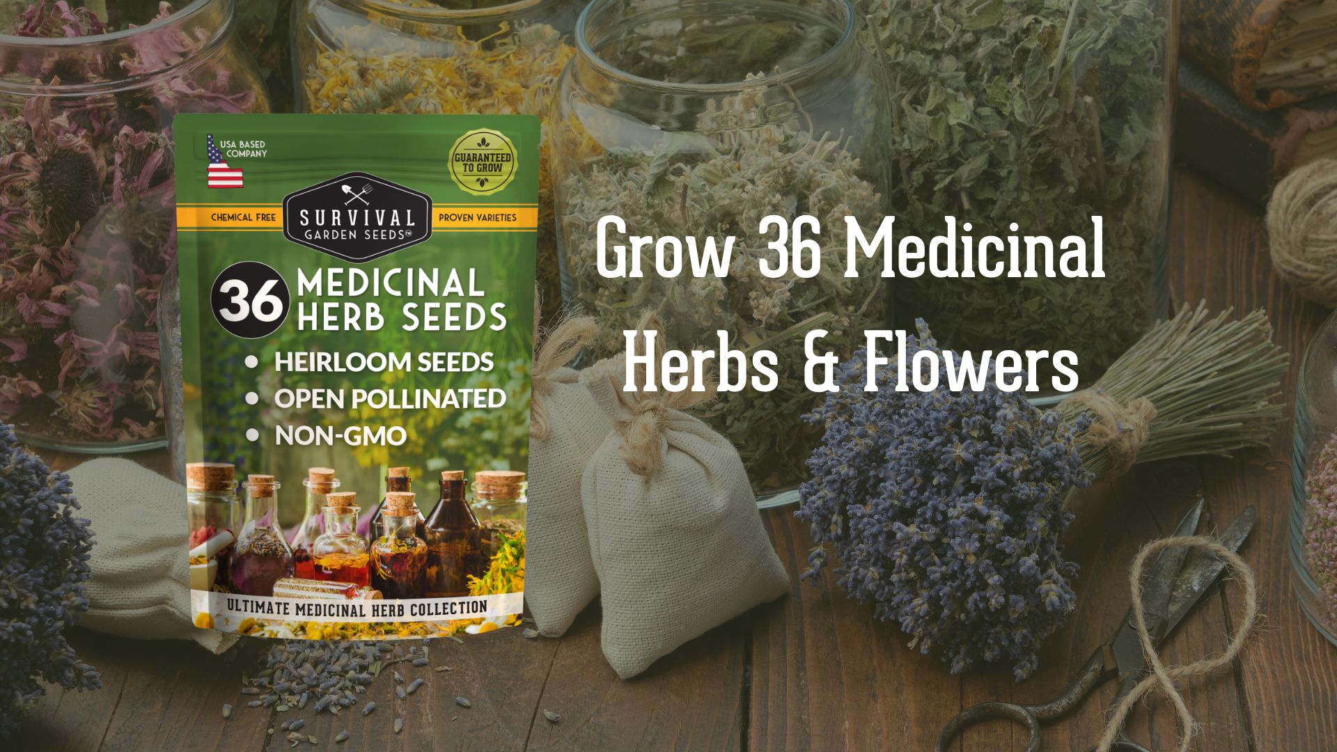 thumbnail video image 2 of 36 Pack Ultimate Medicinal Herb Seed Collection - Full Sun Perennials & More, 2 of 10