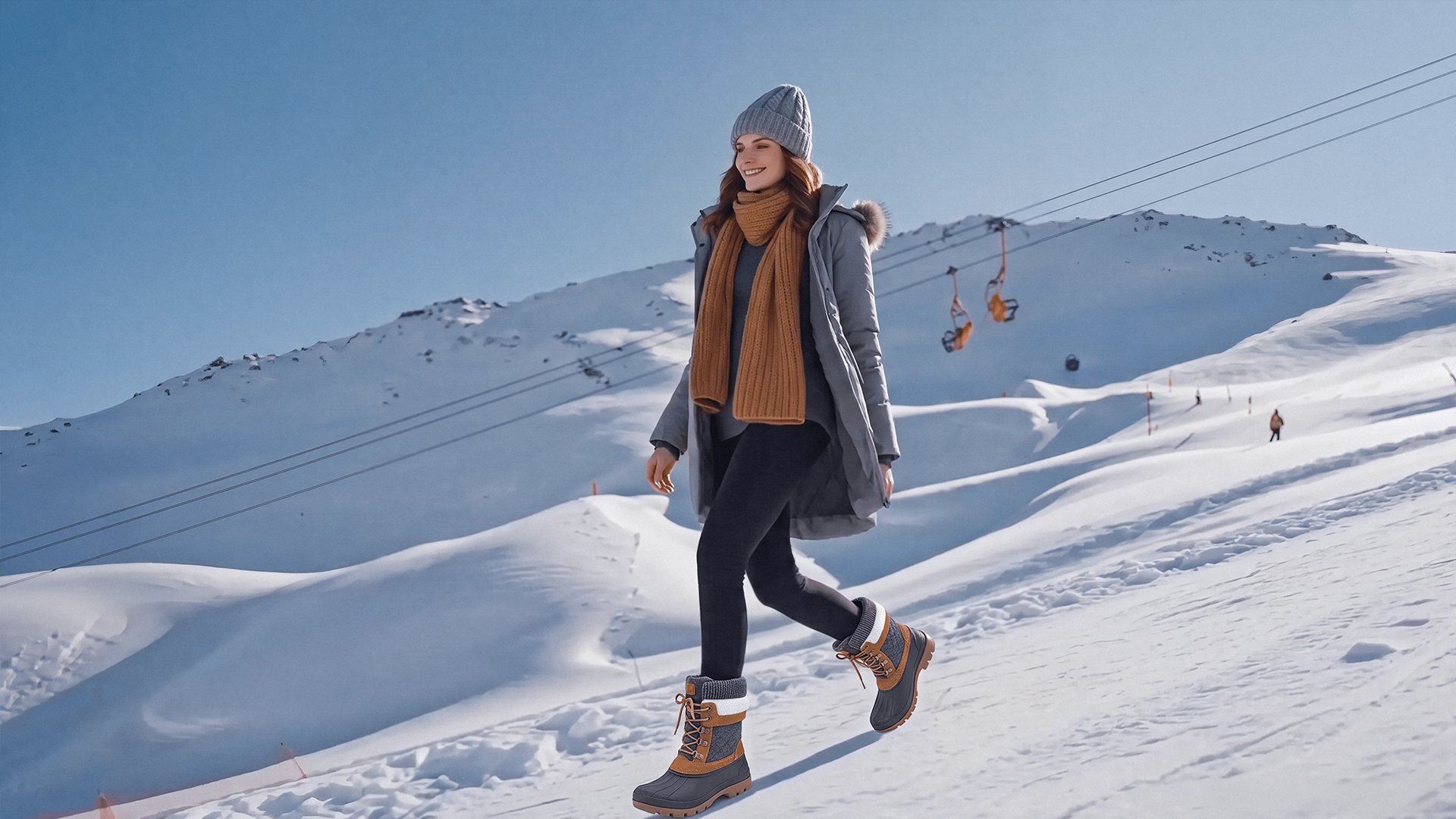thumbnail video image 2 of Women's Duck Boots Waterproof Winter Snow Boot All Black US/9, 2 of 7