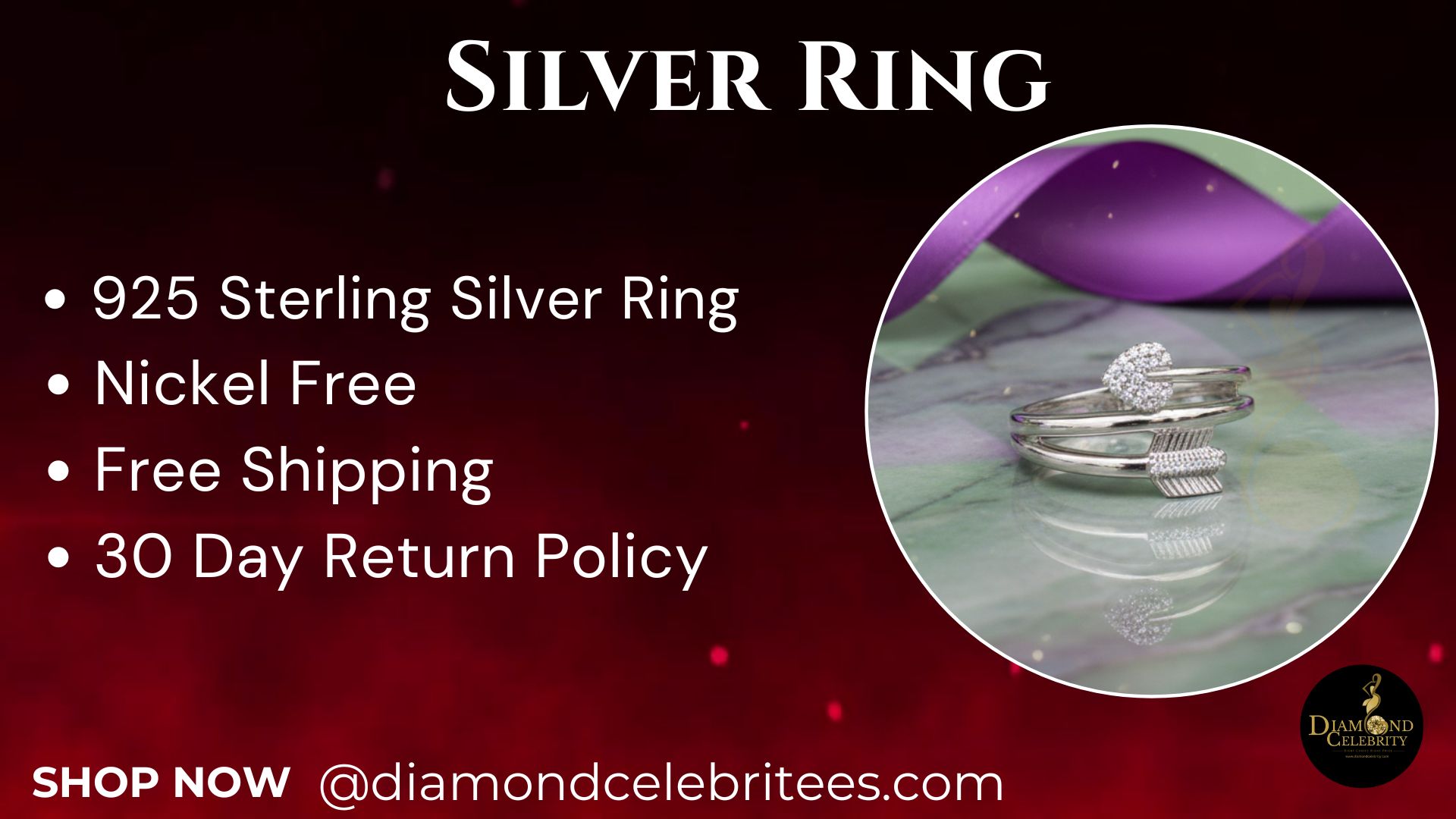 thumbnail video image 2 of Diamond Celebrity's 0.59ct Cubic Zirconia 925SterlingWhiteSilver Arrow Womens/Men's Ring Size 8, 2 of 13