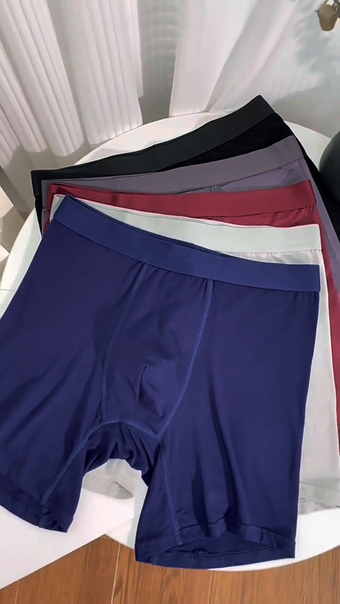 thumbnail video image 2 of Aooho 5-Pack BAMBOO Fiber COOL Men's Boxer Briefs Ultra ComfortSoft U-Pouch Underwear Moisture Wicking & Breathable Panties, 2 of 8