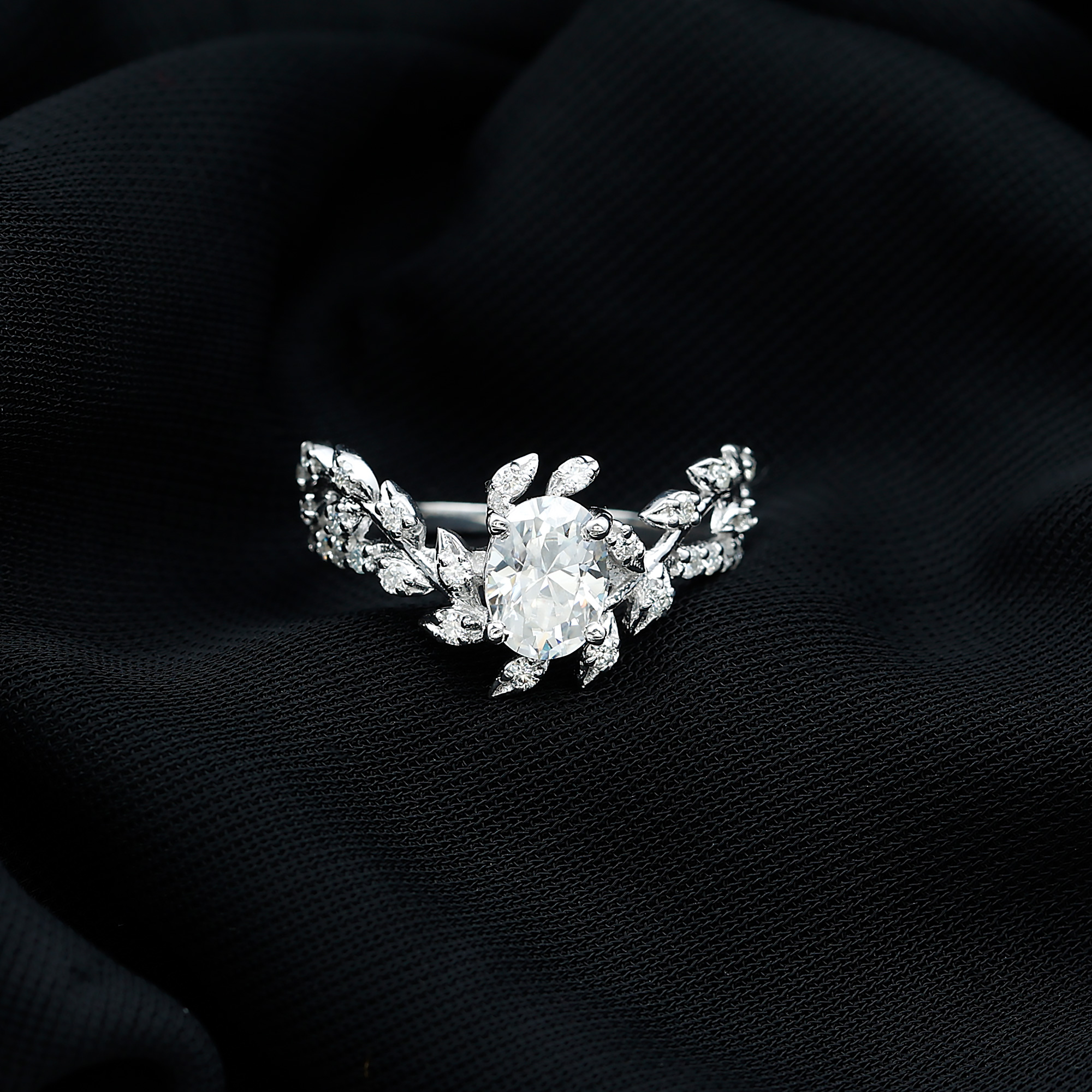 thumbnail video image 2 of Rosec Jewels Lab Grown Diamond Oval Engagement Ring for Women - Nature Inspired Ring (6X8 mm, 1 Carat), 14K Yellow Gold, US 10.50, 2 of 8