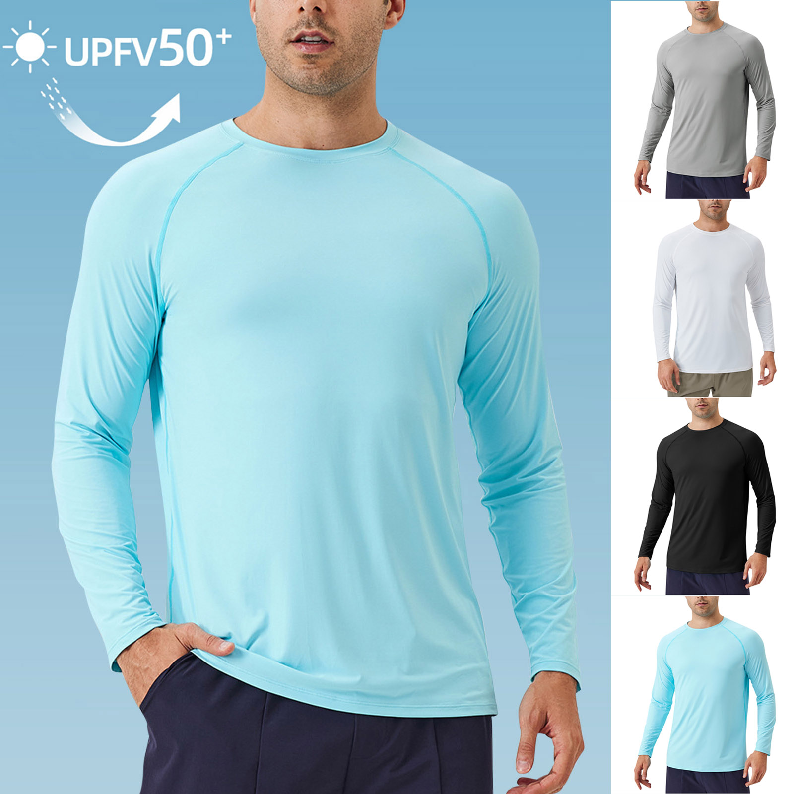 thumbnail video image 2 of Dovford Men's Rash Guard Shirts Swim Shirts UPF 50+ UV Sun Protection Long Sleeve Shirts Lightweight Quick Dry 2025, 2 of 8