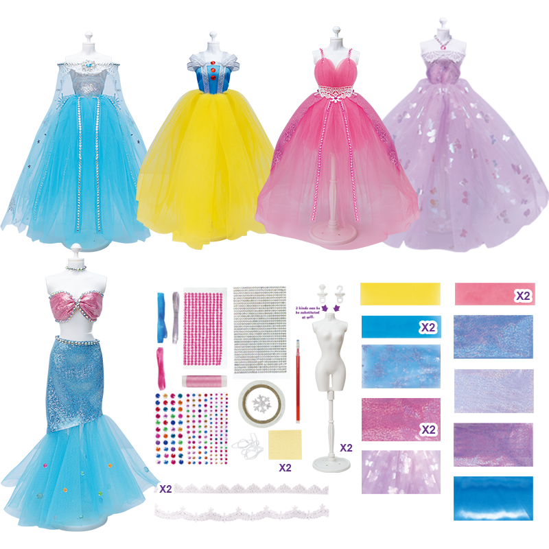 thumbnail video image 2 of Adofi Fashion Designer Kit for Girls with 5 Mannequins, Sewing Kit for Girls Aged 6-12, Creativity DIY Arts & Crafts Kit for Kids, Toys for Girls 3 6 Years, 2 of 10