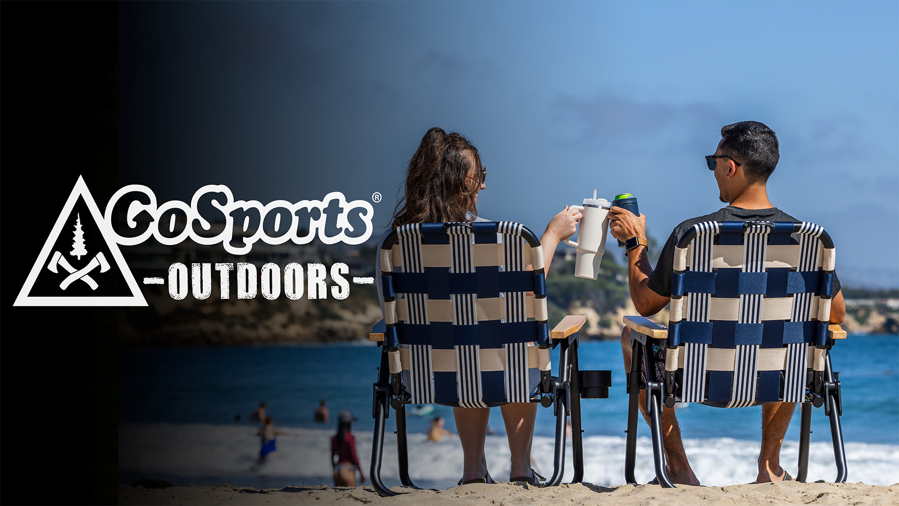 thumbnail video image 2 of GoSports Outdoors WOVN Beach Backpack Chair - Premium Folding Camping Chair - 9 Styles Available - DRIFTER, 2 of 7