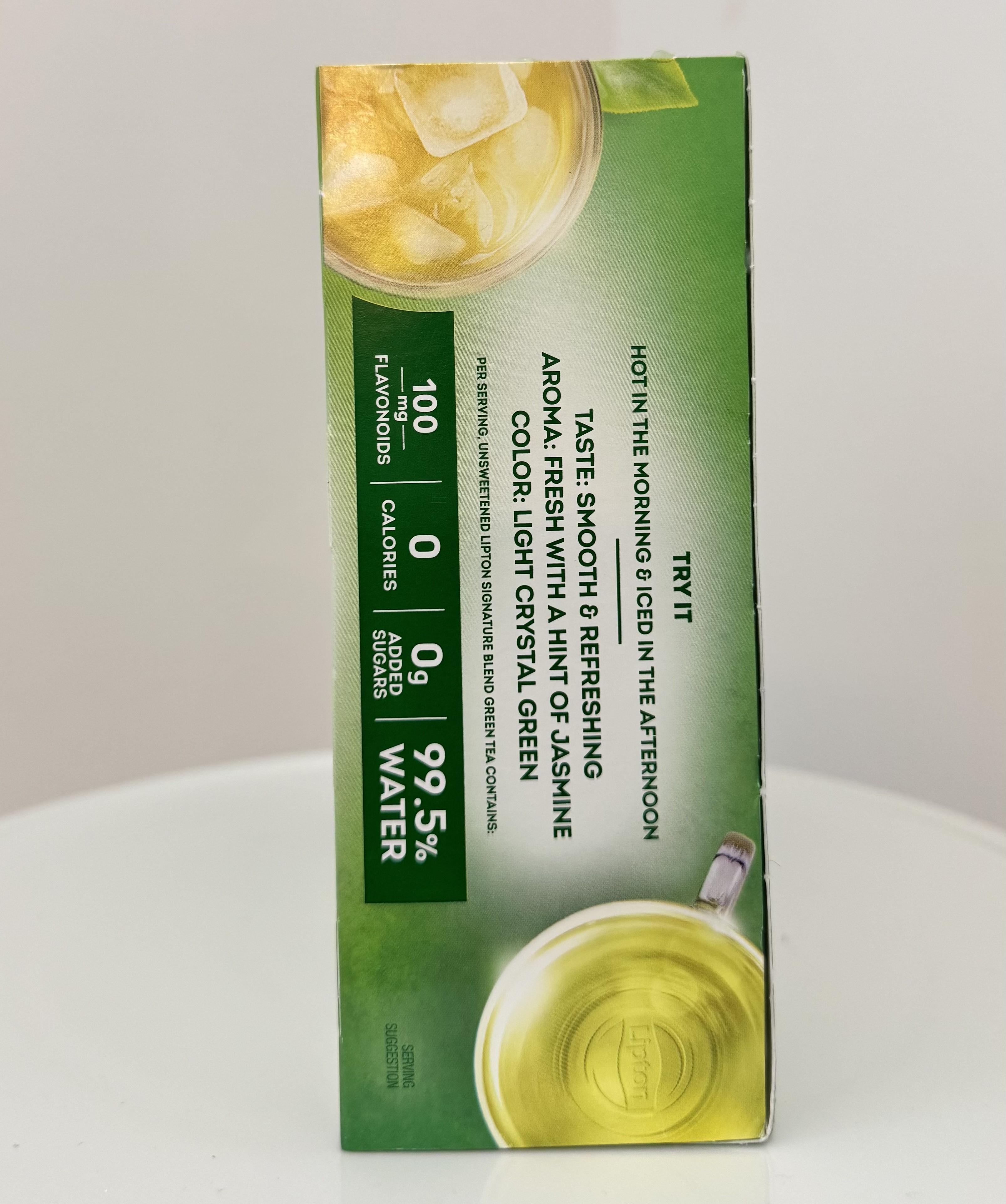 Lipton Green Tea, 100% Natural with Hint of Jasmine, 100 Count