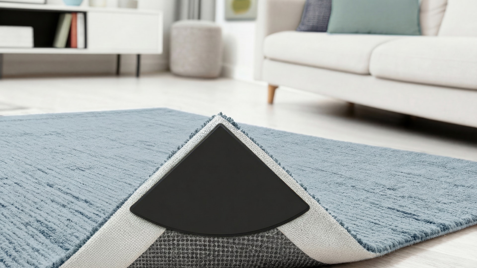 thumbnail video image 2 of GORILLA GRIP Rug Gripper Pads Removable Sticky Pad Keeps Rugs Corners from Curling, 7x4 inch, 4 Pack, 2 of 10