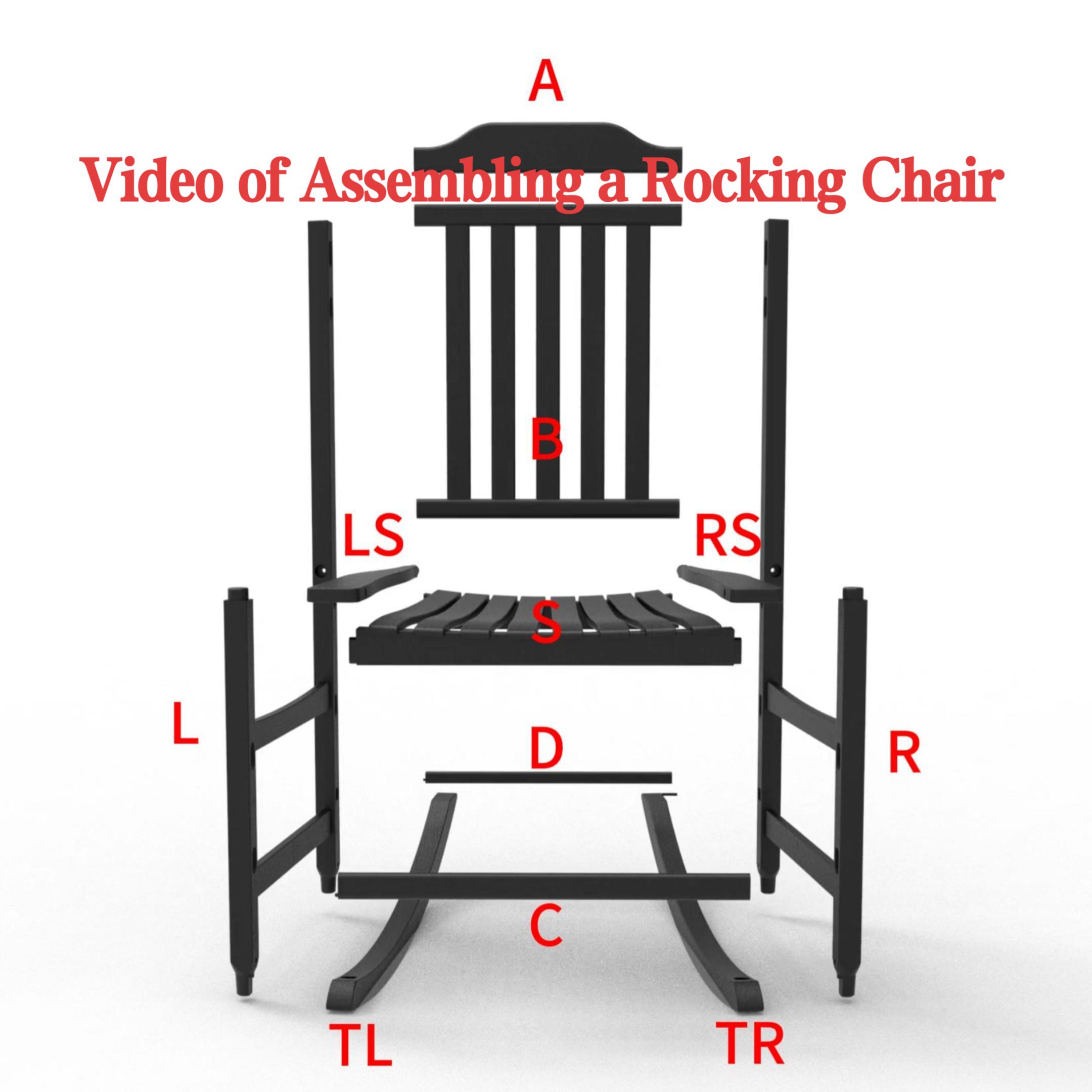 thumbnail video image 2 of EasyUp Patio Rocking Chair Outdoor,Set of 1,Weather Resistant Poly Resin Oversized Porch Rocker,High Back Smooth Design,350lb Weight Capacity,Indoor Outdoor Use, 2 of 8
