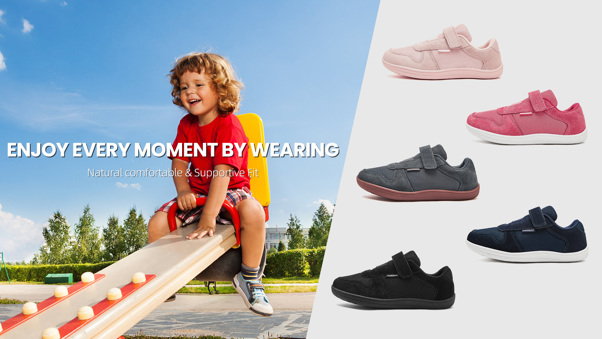 thumbnail video image 2 of HOBIBEAR Kids Wide Barefoot Shoes Boys Girls Minimalist Zero Drop Sneakers(Toddler/Little Kid/Big Kid), 2 of 7