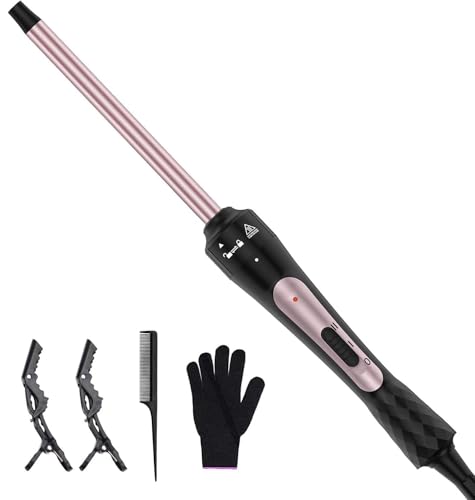 thumbnail video image 2 of Banral Tourmaline Ceramic Curling Wand,2 Temp Settings Curling iron for Short & Long Hair, 30S Instant Heat Up, 2 of 10