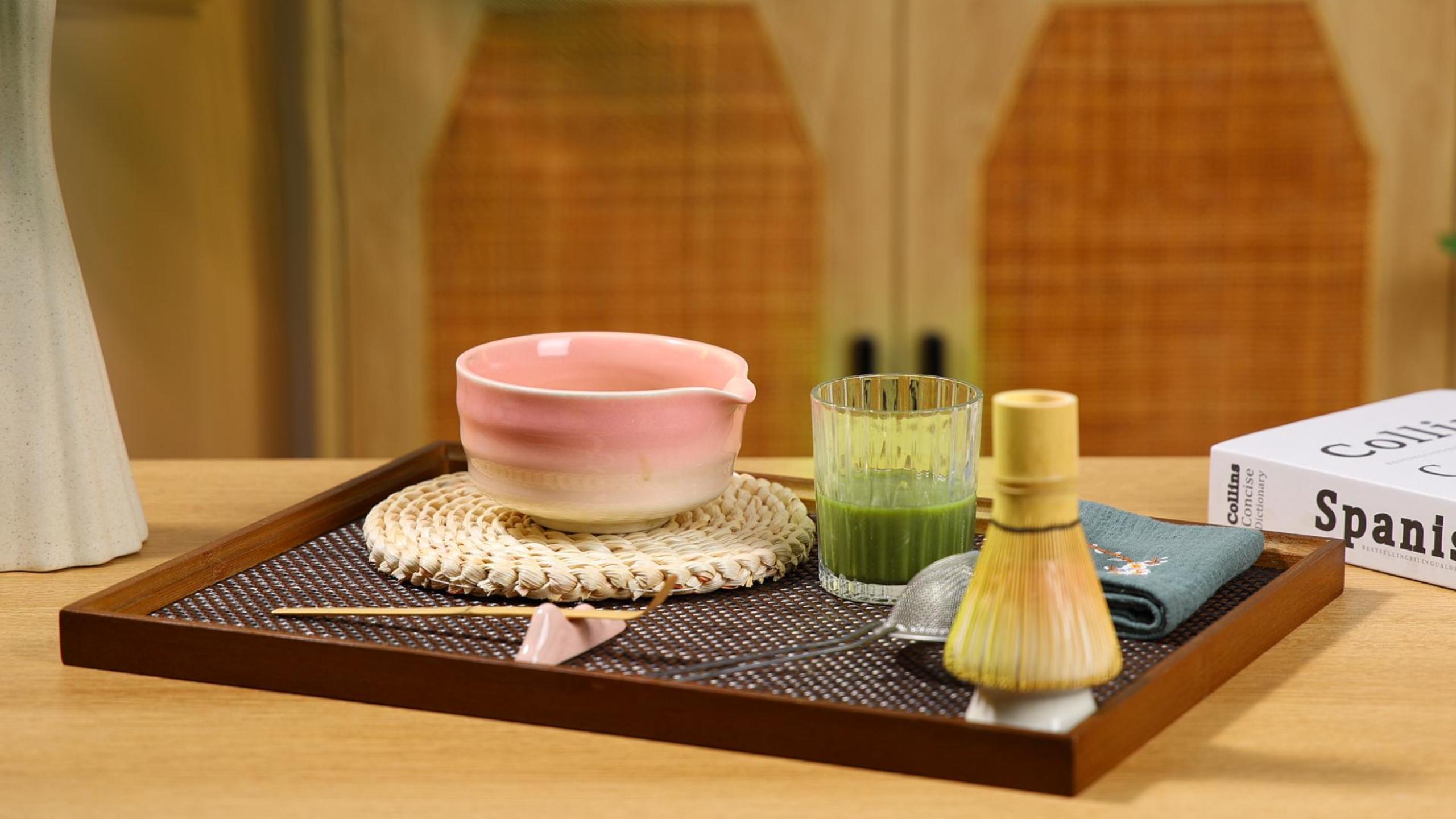 thumbnail video image 2 of LIZEVINC 7 Pcs Matcha Tea Set,Matcha Whisk Set Includes Matcha Bowl with Spout,Matcha Whisk and Holder,Bamboo Matcha Scoop,Stainless Steel Sifter,Scoop Stand and Tea Towel,Ideal for Matcha Lovers, 2 of 9