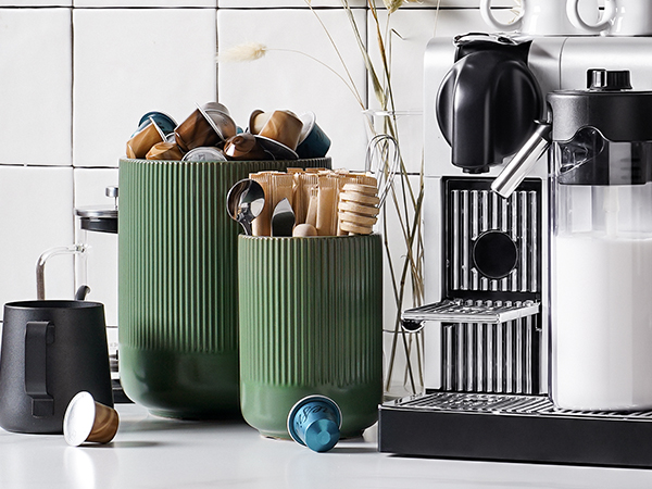 thumbnail video image 2 of LE TAUCI Set of 2 Ceramic Utensil Holders, Large and Small Kitchen Crocks for Cooking Utensils, Countertop Organizer & Decorative Vase, Forest Green Utensil Holder, 2 of 8