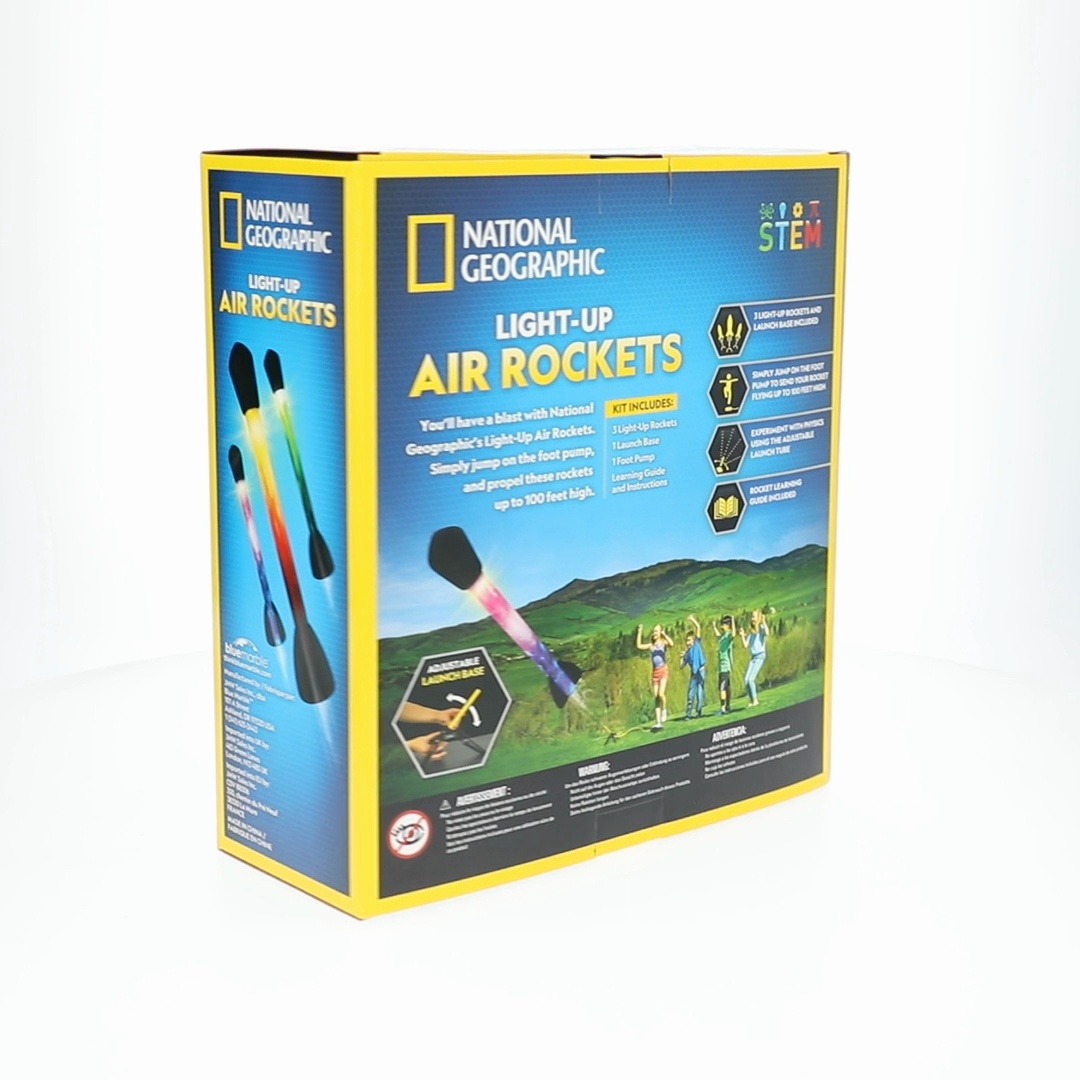 Stomp Rocket Jr Lanzacohetes de Luz para Niños - 4 Cohetes Luminosos Stomp Rocket Jr Lanzacohetes de Luz para Niños - 4 Cohetes Luminosos