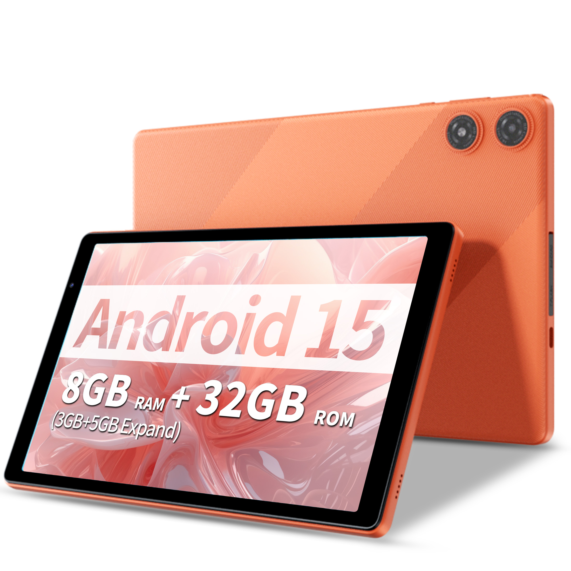 thumbnail video image 2 of Android Tablet 10.1 inch Tablet,8GB RAM 32GB ROM,WiFi 6,6000mAh Battery,1280 * 800 IPS Touch Screen,Metal Body,GMS Certified,Orange, 2 of 8