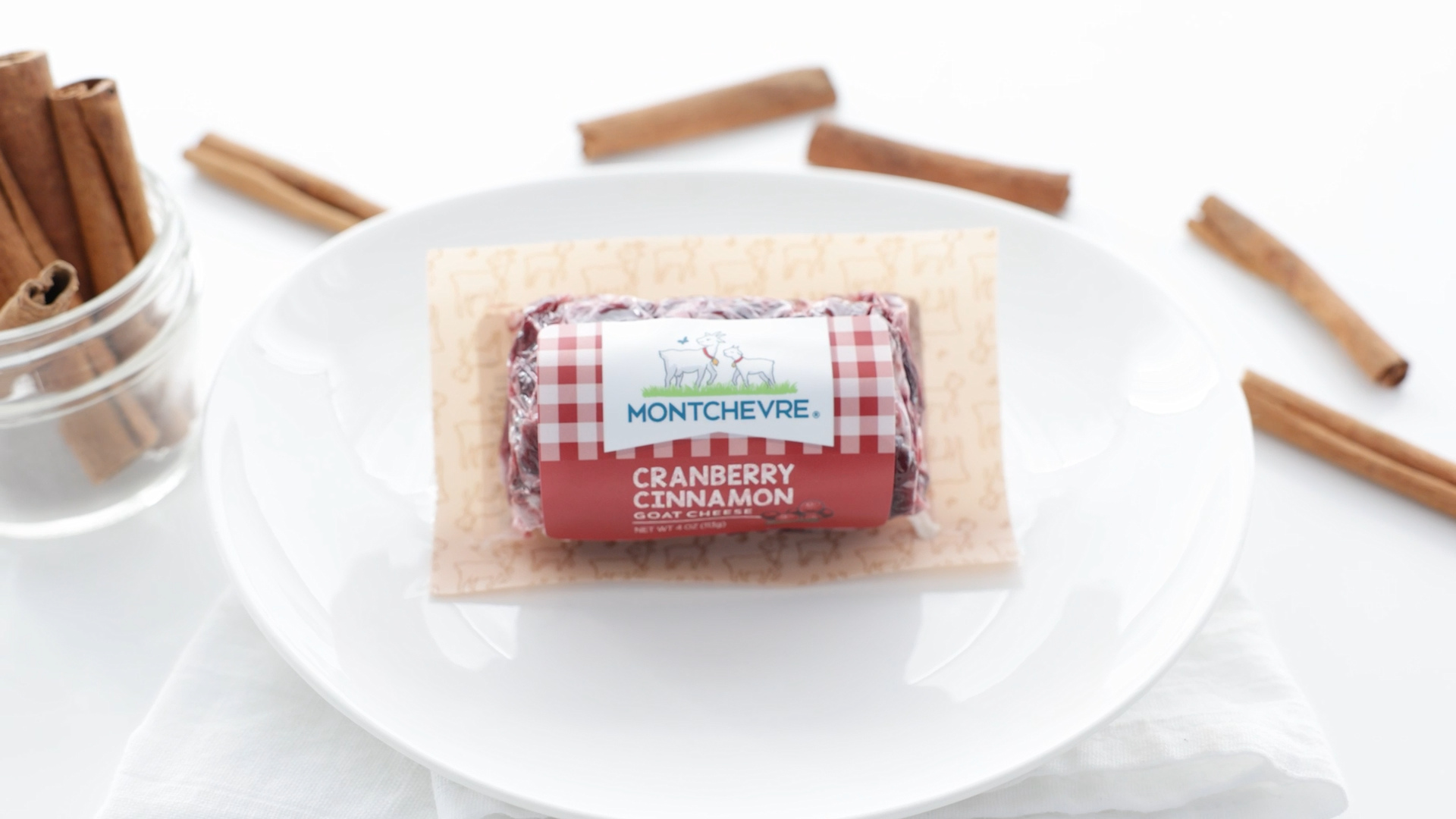 thumbnail video image 2 of Montchevre Cranberry Cinnamon Refrigerated Goat Cheese Plastic Wrapped Log 4 oz, 2 of 9