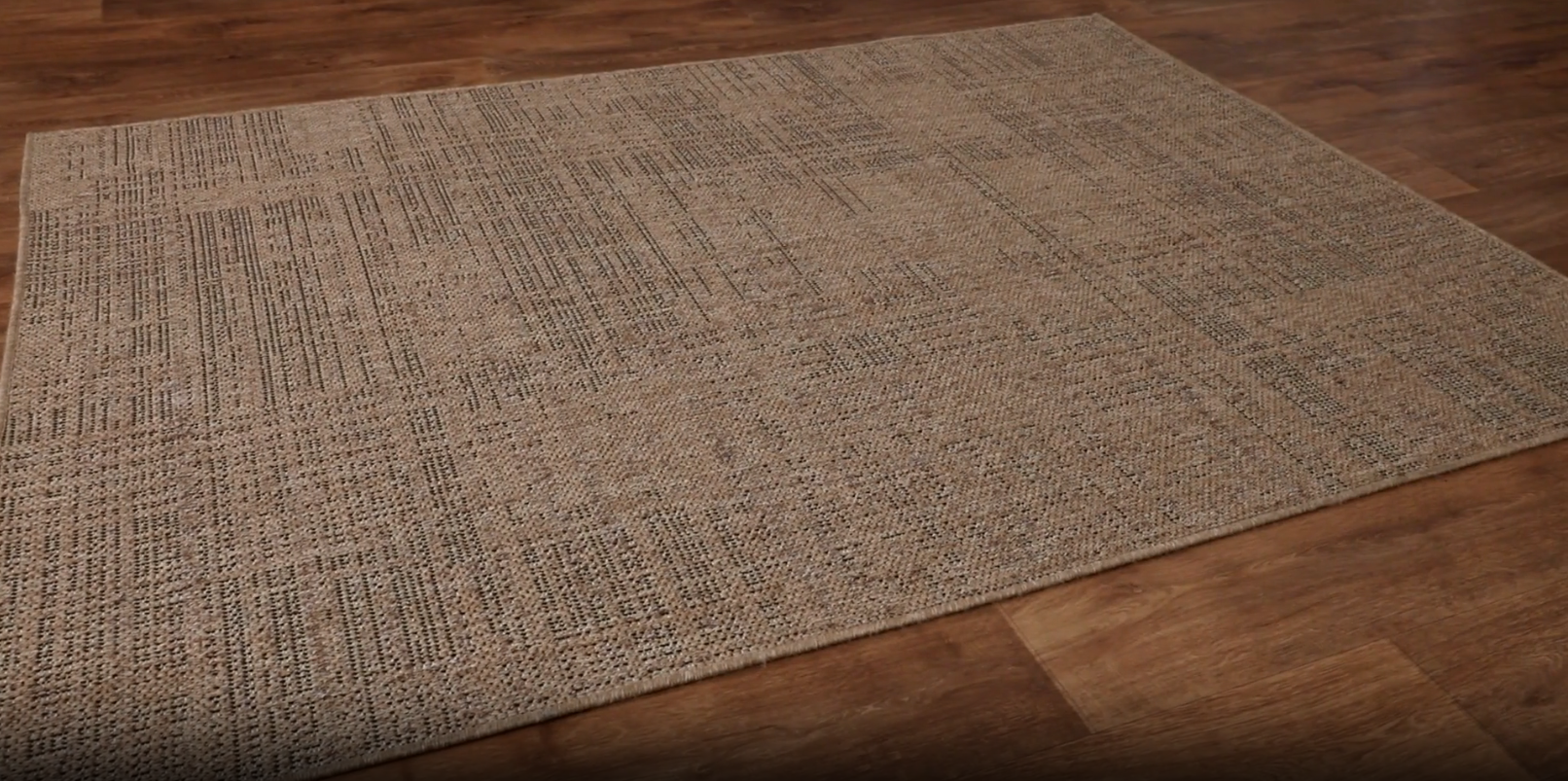 thumbnail video image 2 of Modern Indoor & Outdoor Rug Jute Look in Beige, 2 of 6