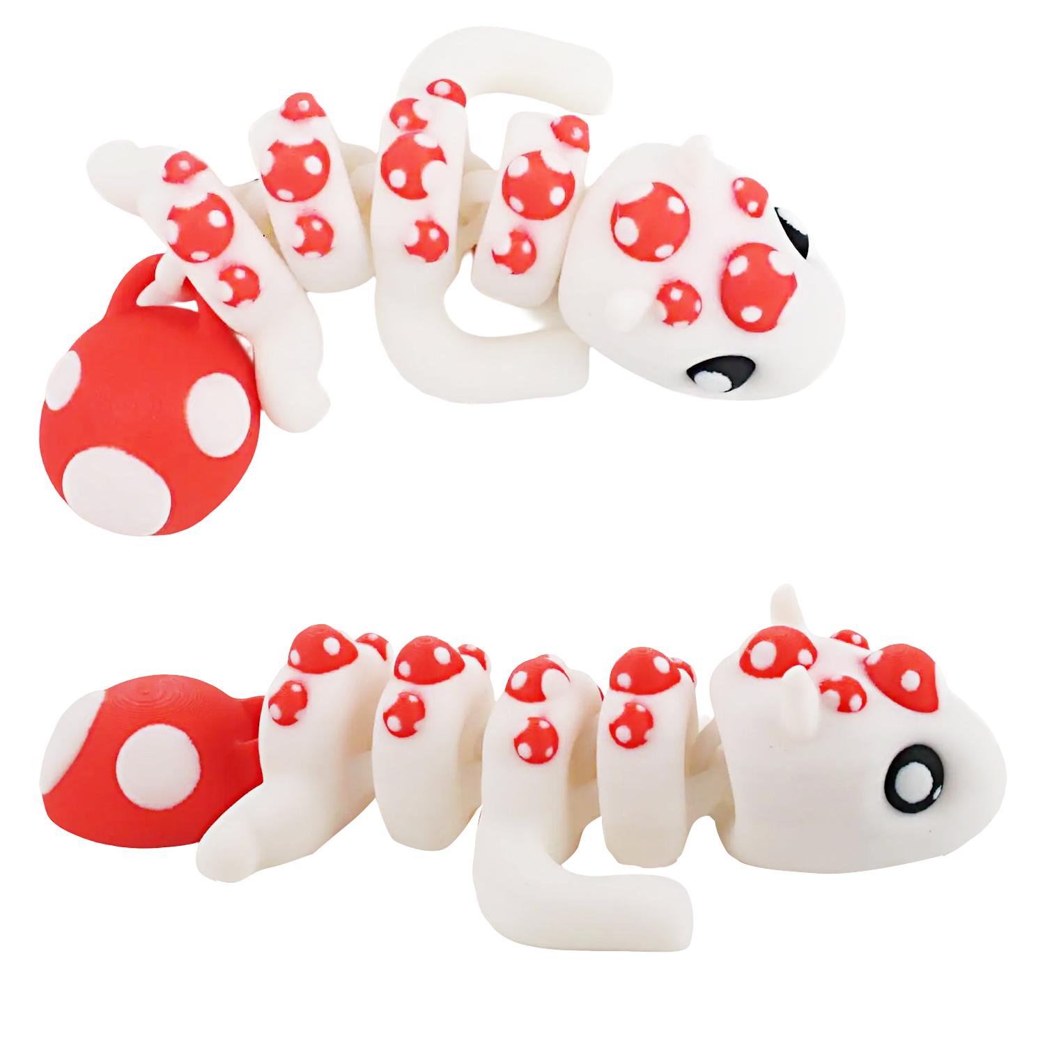 thumbnail video image 2 of 3D printing mushroom dragon, simulation model printing multi-color toys, movable joints, novel ornament toys, 2 of 8
