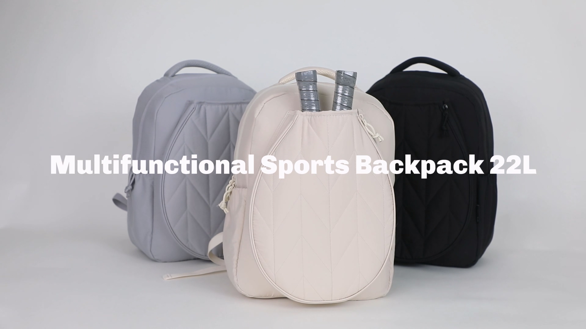 thumbnail video image 2 of Hynes Eagle Pickleball Backpack 22L with UV Protection, Wet Pocket & Fence Hook, Lightweight Tennis Gym Bag, Black, 2 of 9