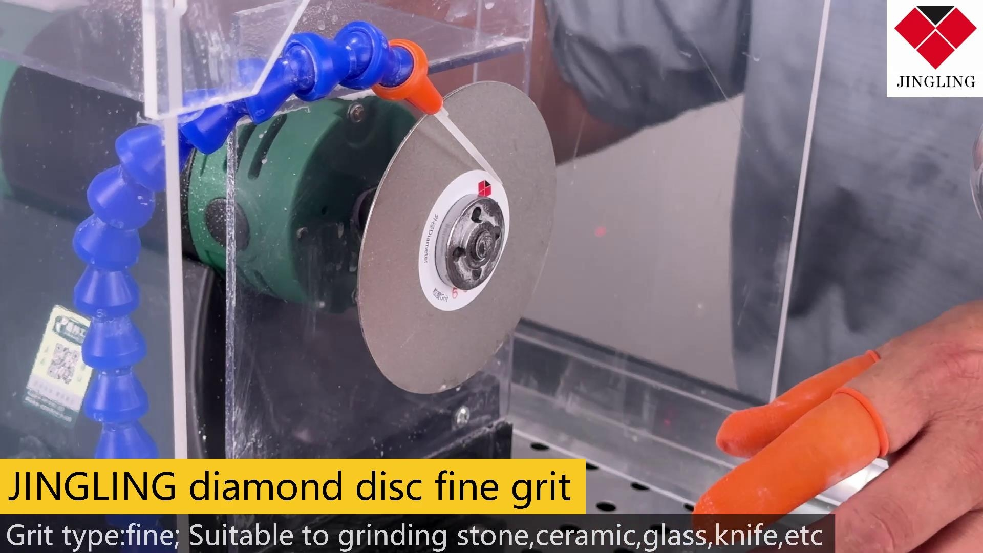 thumbnail video image 2 of 6" inch 150 mm Grit 1000 Diamond Grinding Disc Abrasive Wheel Coated Flat Lap Disk Jewelry Tools for Gemstone Glass Rock Ceramics, 2 of 2