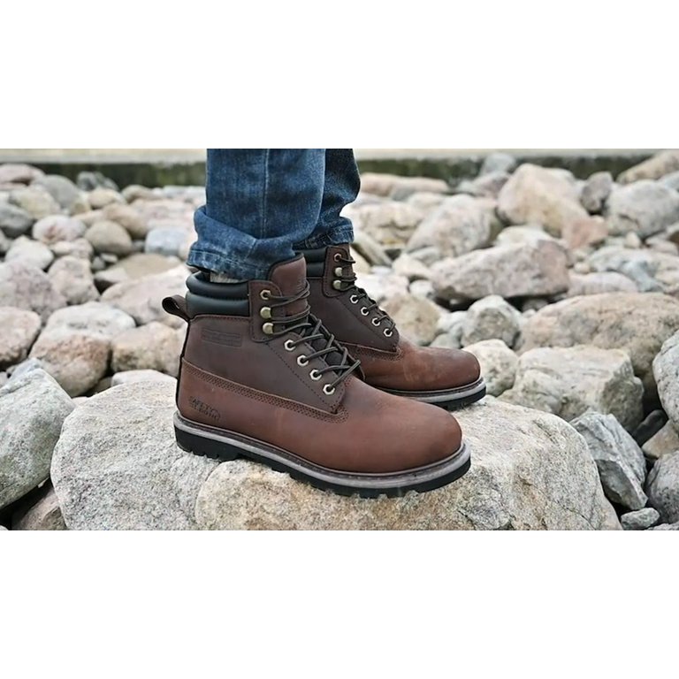 SAFETY LOONG Steel Toe Work Boots for Men, 6-Inch Non Slip  display picture 2