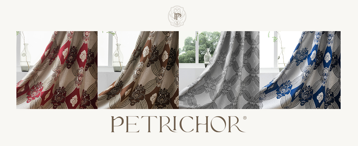 thumbnail video image 2 of Petrichor Elegant Curtains with Gold Silver Threads 2 Panels Set - Luxury Window Treatment Attached Valance, Sheer Backing, and 2 Tie Backs for Bedroom and Living Room, 54x84 inches, Purple, 2 of 10
