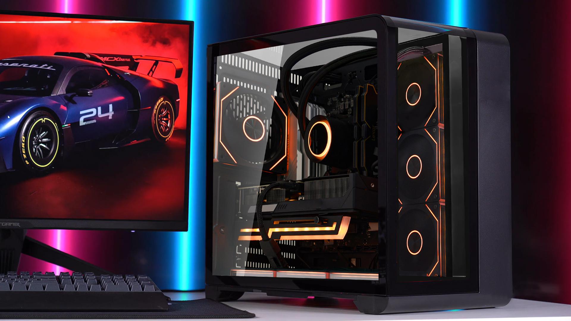 thumbnail video image 2 of Hoengager Astral Plus Gaming Desktop -AMD Ryzen 7 9800X3D 8-Core 5.2 GHz-RX 9070 XT GDDR6 -16GB DDR5 -1TB PCIe and 1TB SSD -WIFI, Bluetooth-Windows 11, 2 of 10