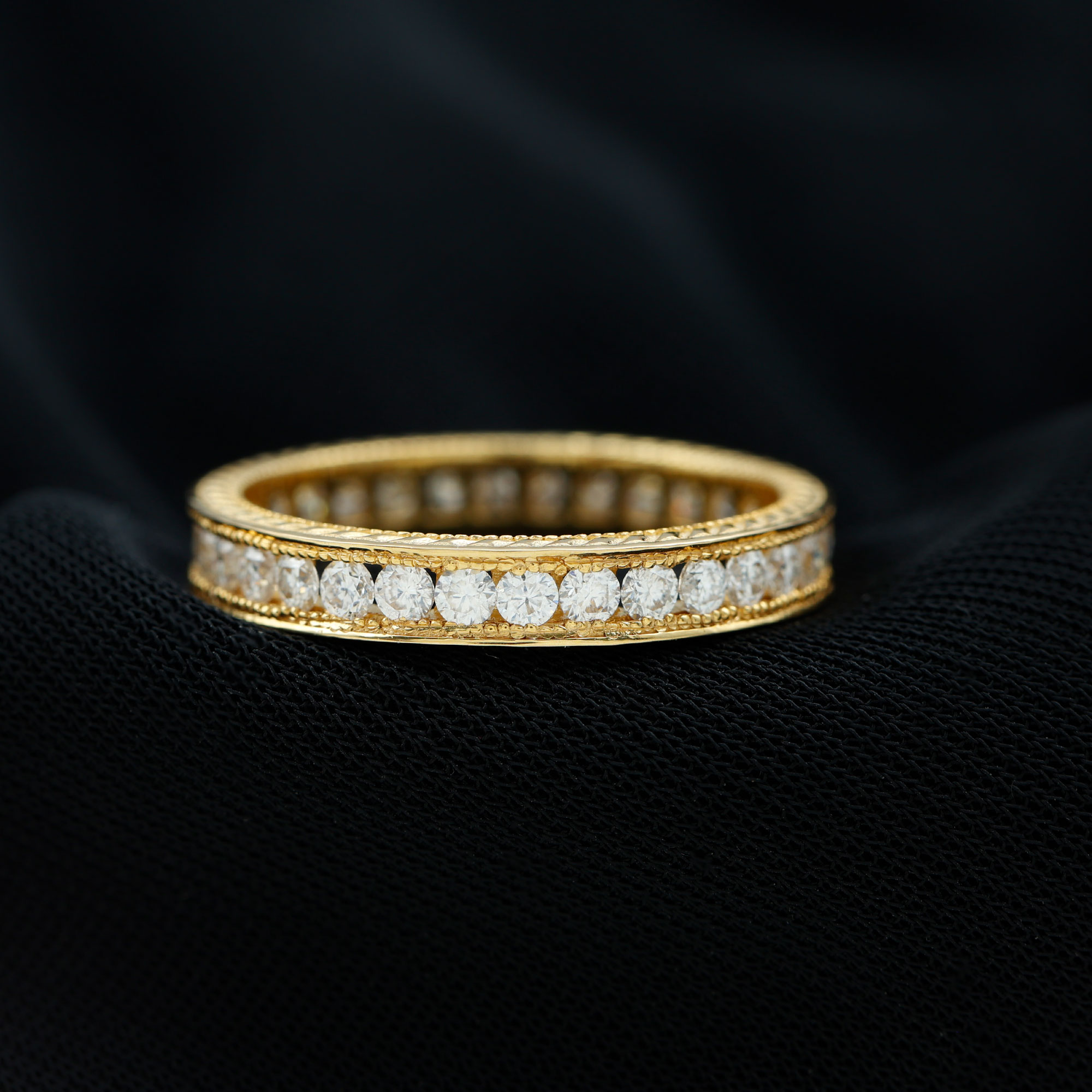 thumbnail video image 2 of Rosec Jewels Moissanite Eternity Wedding Band for Women - D-VS1 Grade Certified - Ready to Gift, 925 Sterling Silver, US 4.00, 2 of 9