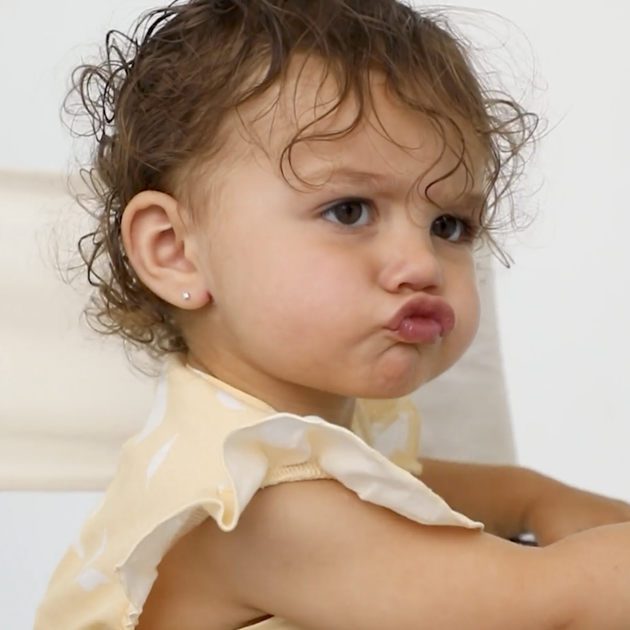 thumbnail video image 2 of 925 Sterling Silver Clear CZ Stud Baby Earrings Screw Back Toddlers to Kids 2mm, 2 of 6