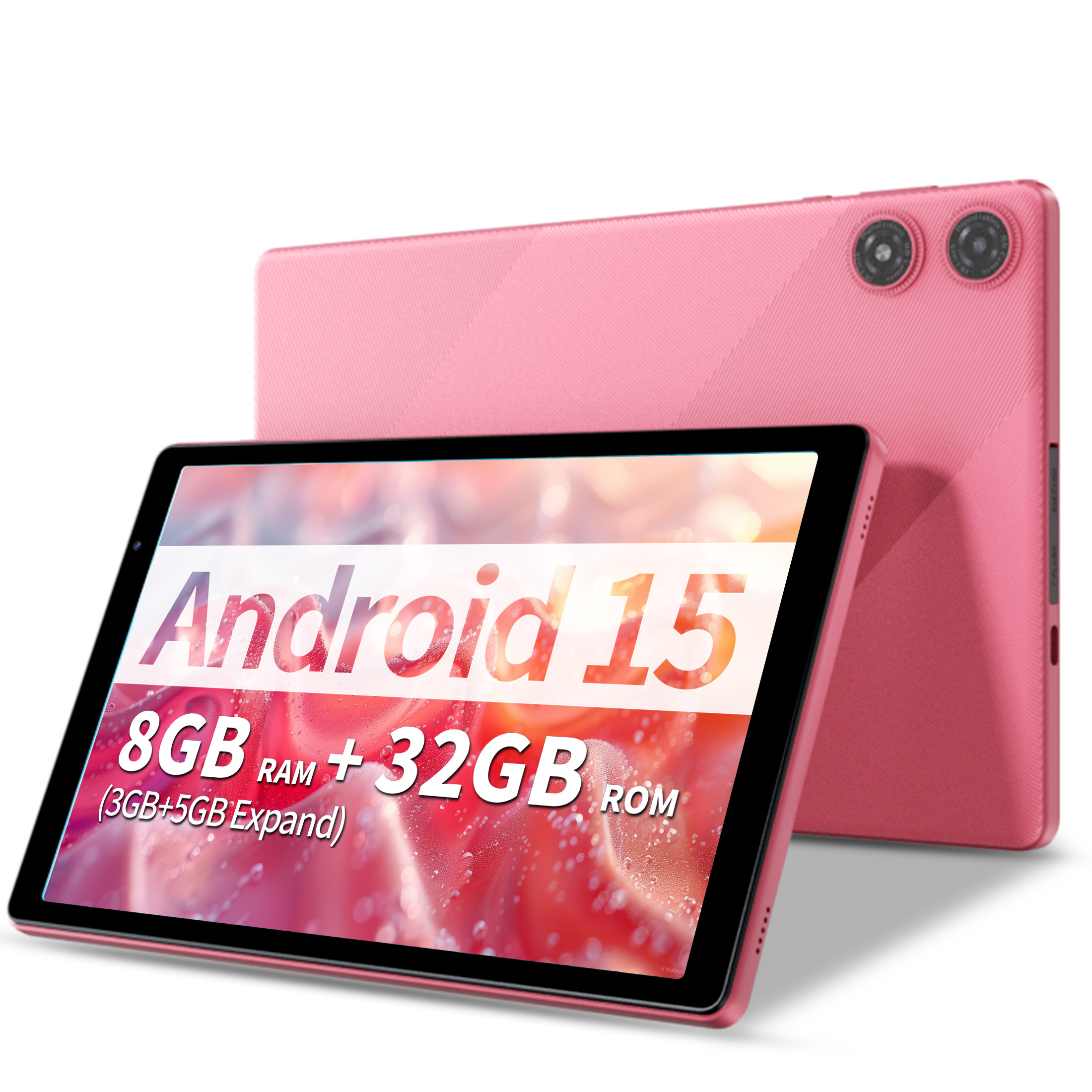 thumbnail video image 2 of Android Tablet 10.1 inch Tablet,8GB RAM 32GB ROM,WiFi 6,6000mAh Battery,1280 * 800 IPS Touch Screen,Metal Body,GMS Certified,Pink, 2 of 8