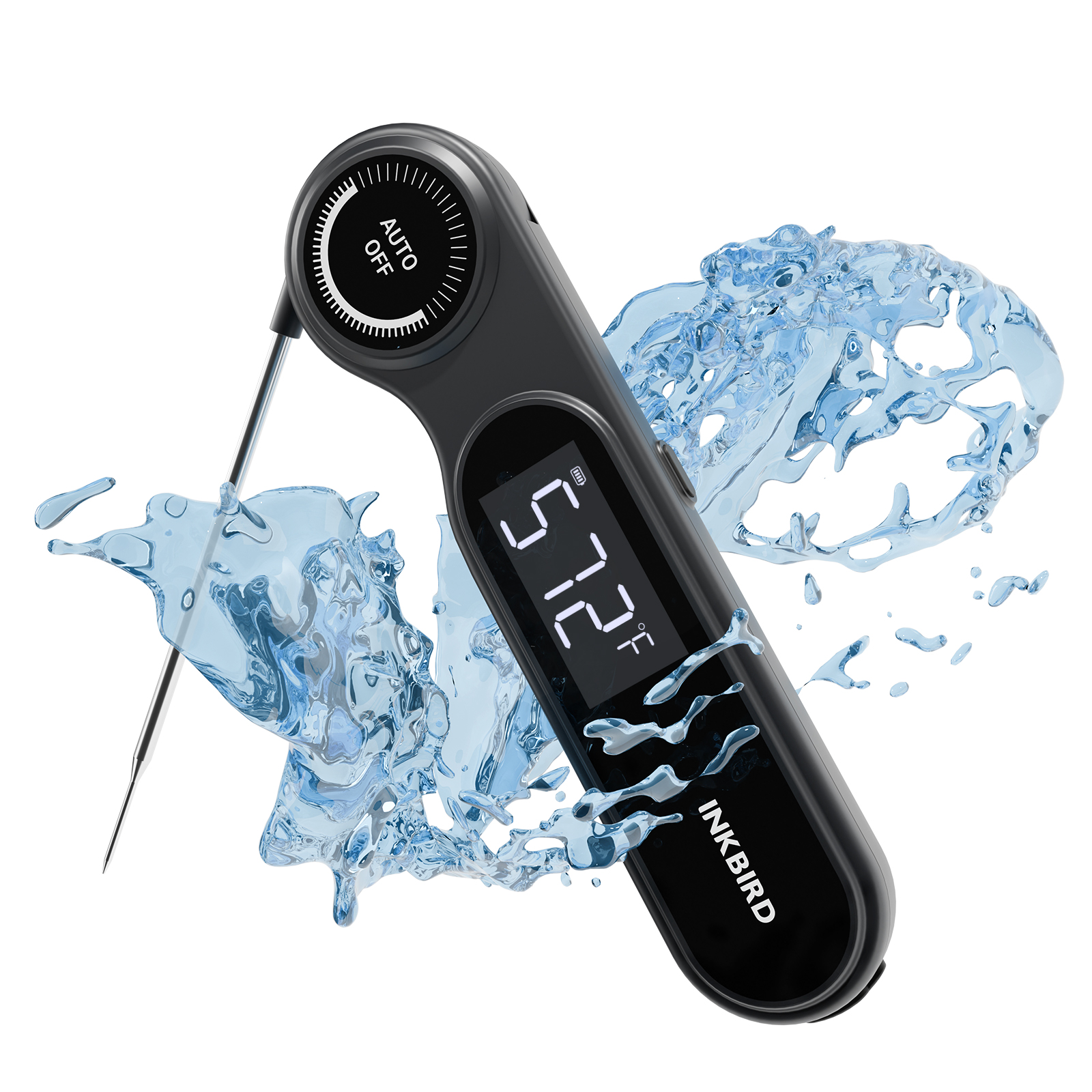 thumbnail video image 2 of INKBIRD Instant Read Meat Thermometer, IP65 Waterproof, 0.5 Sec Fast Reading, Super Accurate Detection, Handy Food Thermometer for Indoor Outdoor Cooking, BBQ, Baking, Deep Frying, Home Brewin, 2 of 10