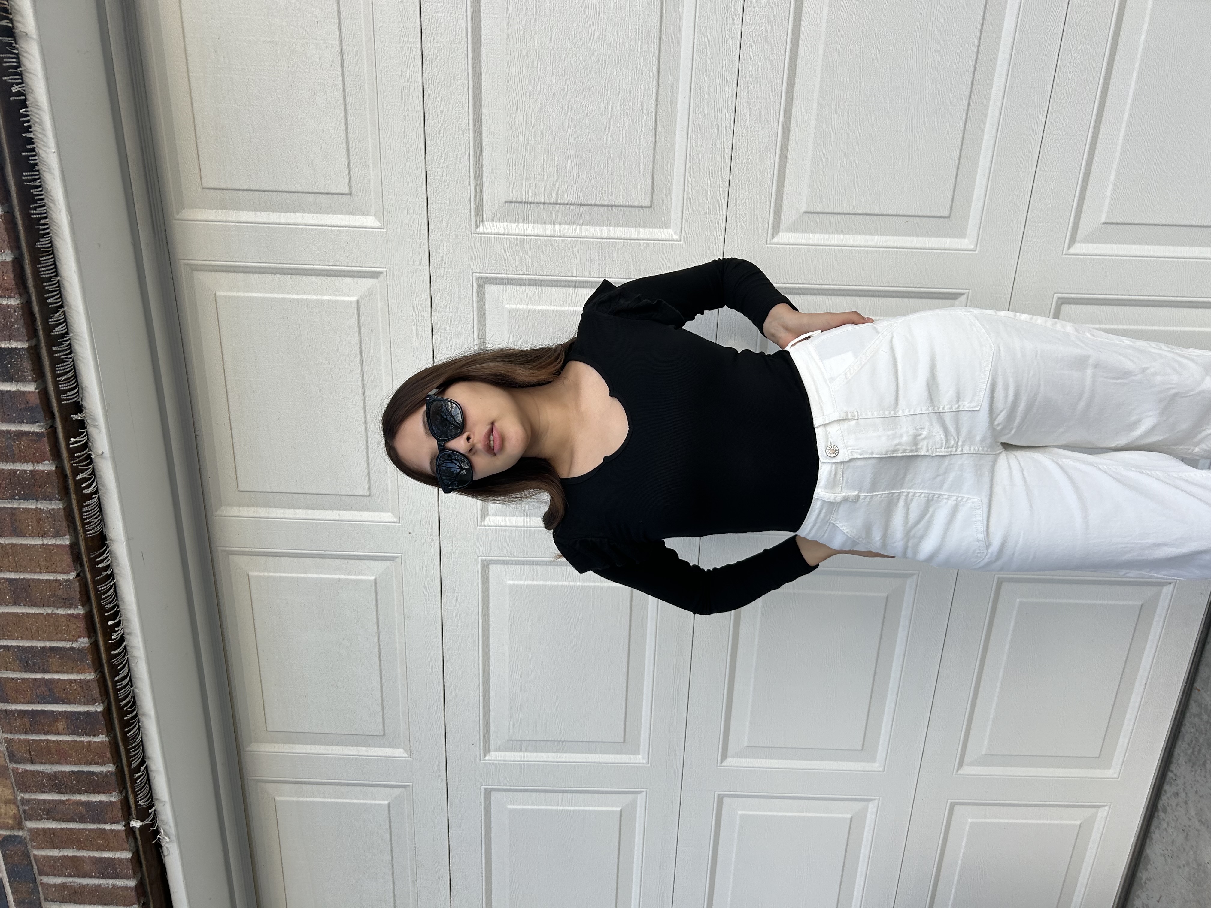 thumbnail video image 2 of LadybranchBlack Long Sleeves Shirts for Women V Neck Sexy Ribbed Casual Tshirt Slim Fitted Trendy Tops Blouses(Large,Pure Black）, 2 of 10