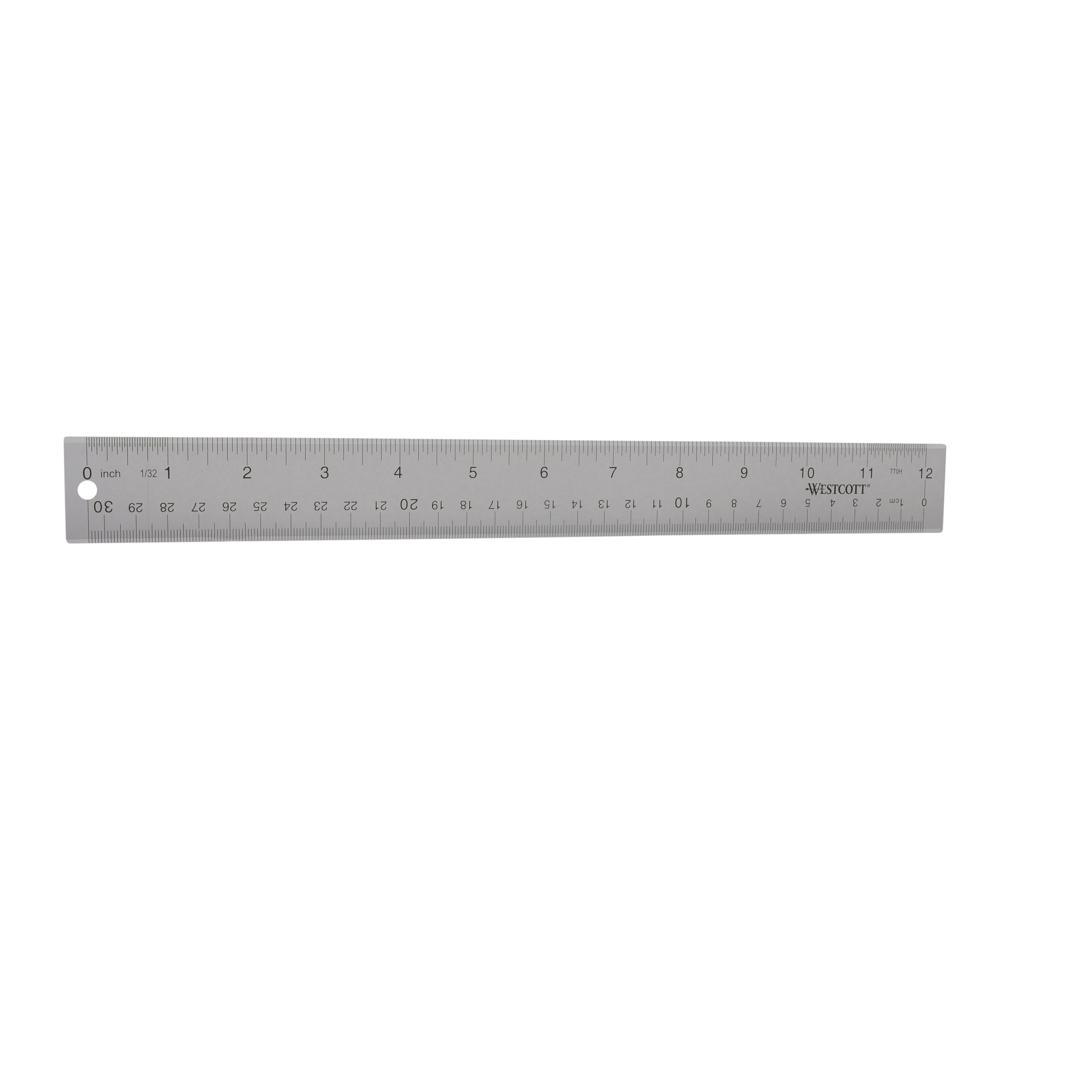 Westcott 12 Transparent Ruler - 12 Length 1 Width - 1/16 Graduations -  Imperial, Metric Measuring System - Acrylic - 1 Each - Clear - Thomas  Business Center Inc