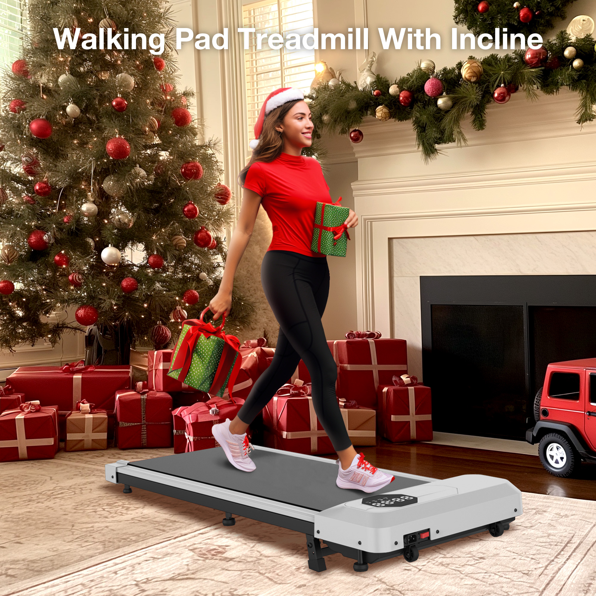 GEEMAX 3HP 2-in-1 Foldable Exercise Treadmill with Easy