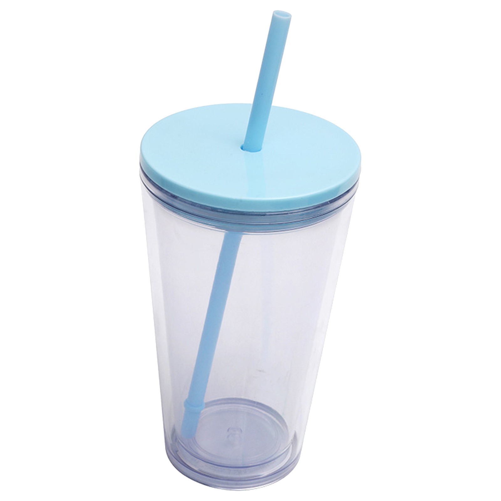 thumbnail video image 2 of Luphy Reusable Plastic Cup with Lid and Straw Classic Acrylic Flat Glass-Black,Transparent Water Cup, 2 of 8