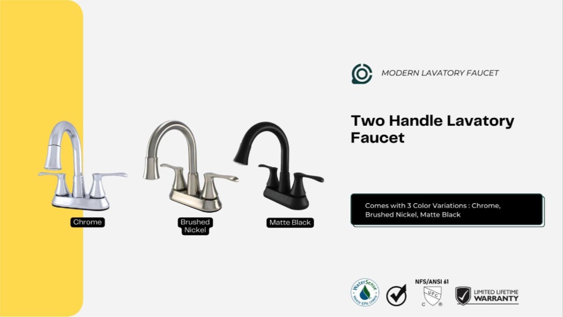 thumbnail video image 2 of WMF-4225GNZMNL-BN-LED - Lavatory Bathroom Faucet with LED light with pop-up in Brushed Nickel, 2 of 12