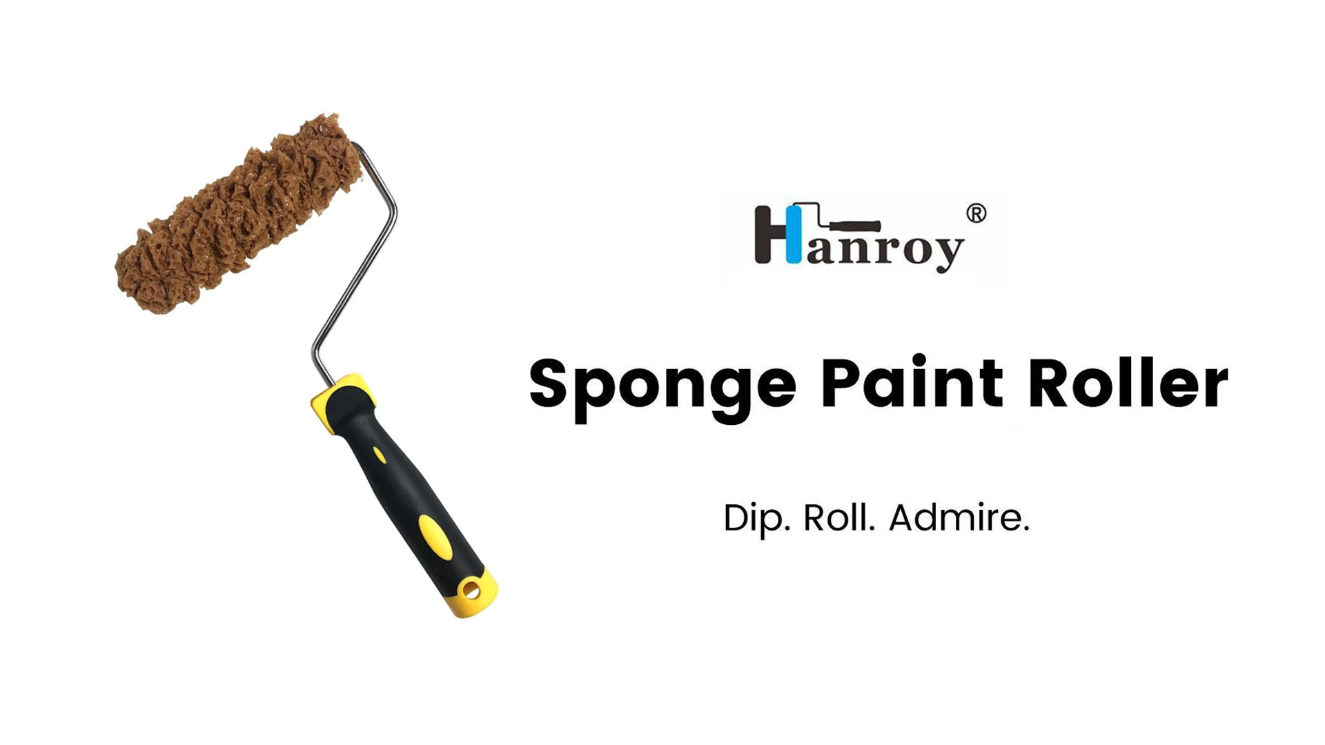 thumbnail video image 2 of Hanroy 6" Seaweed Texture Sponge Paint Roller - Create Unique Wall Patterns, Hide Flaws, Easy DIY Tool for Walls & Furniture (RM488K), 2 of 6