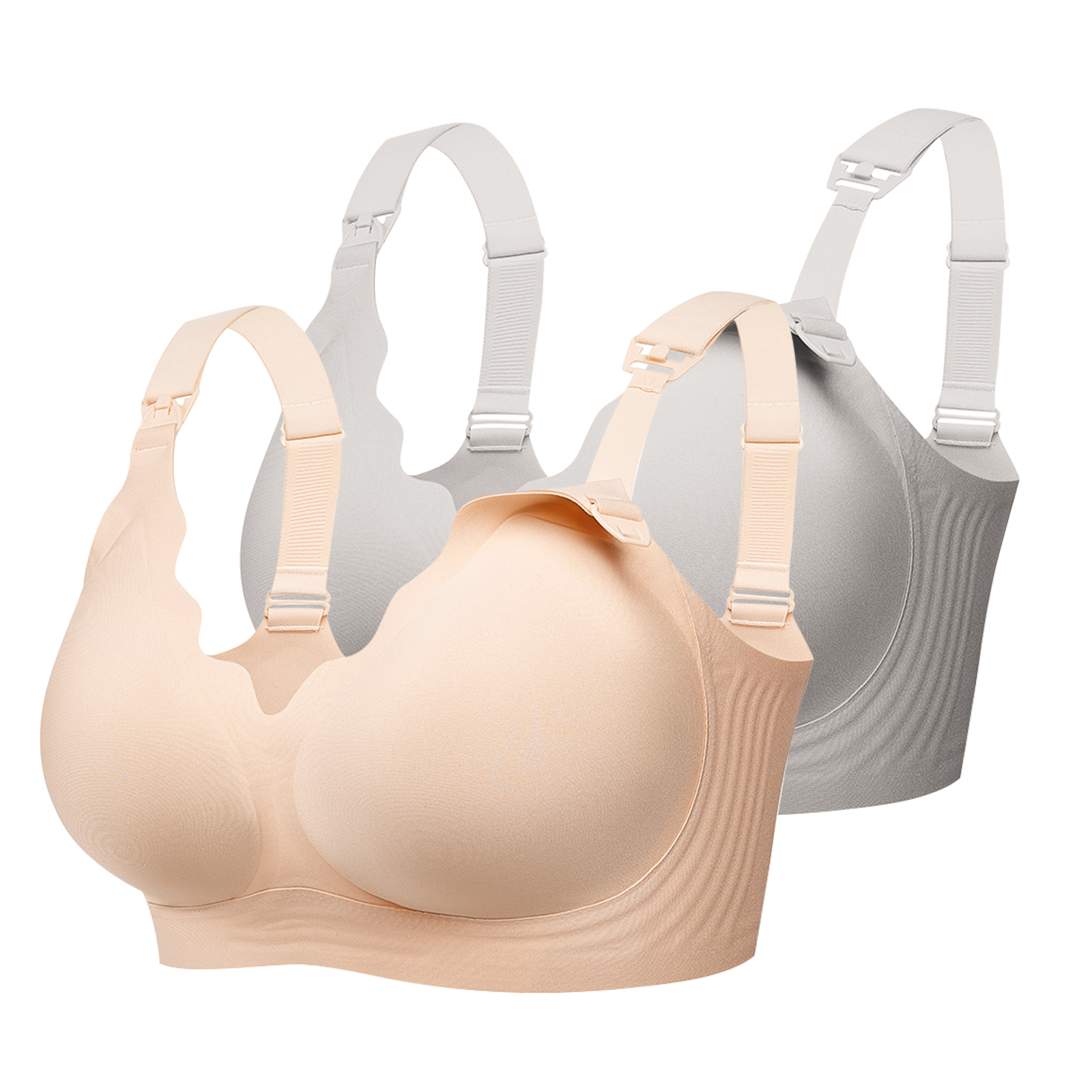 thumbnail video image 2 of Momfree Nursing Bras for Breastfeeding, Ultra Comfort Maternity Bra with Jelly Strip Support, Buttery Soft Seamless Bralette, 2 of 8