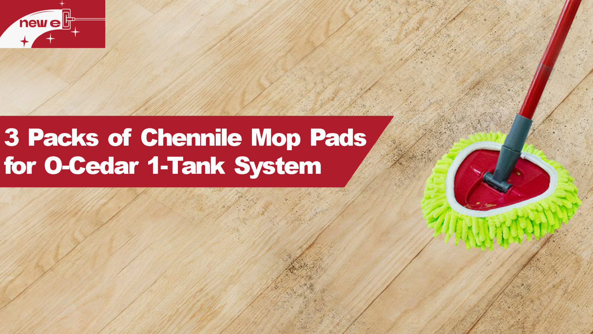 thumbnail video image 2 of NEWE Chenille Mop Pads 3 Pack for 1 Tank System (Green), 2 of 9