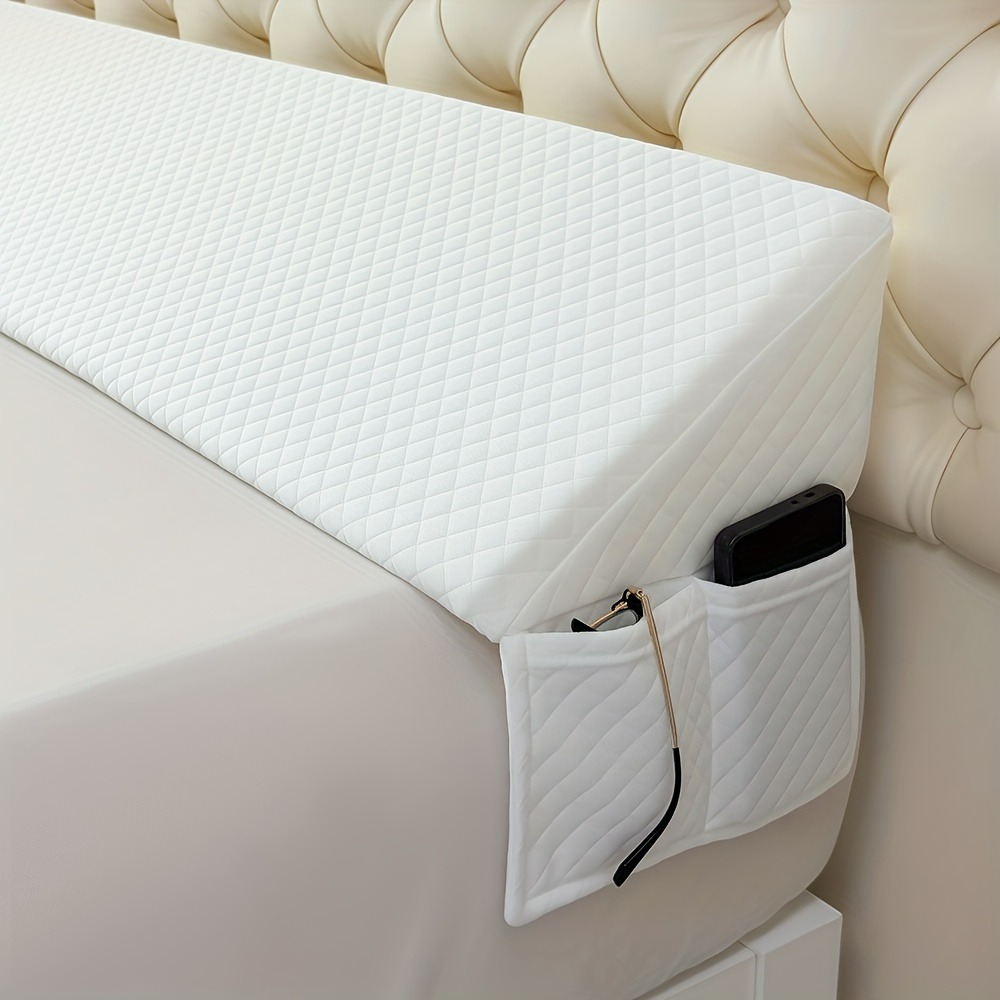 thumbnail video image 2 of Extra Long Bed Wedge Pillow - White Twin Size Headboard & Mattice Gap Filler, Bed Bolster for Back Support, Dorm, RV, Hotel & Home Decor Must Haves, 2 of 12