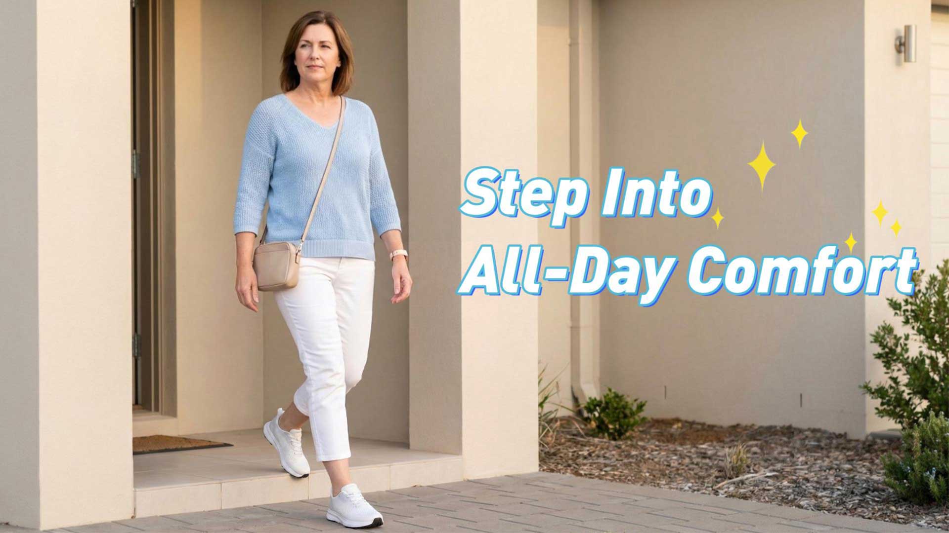 thumbnail video image 2 of Women's Shoes Slip On Wide Width Walking Shoes Non Slip Tennis Sneakers 9, 2 of 9