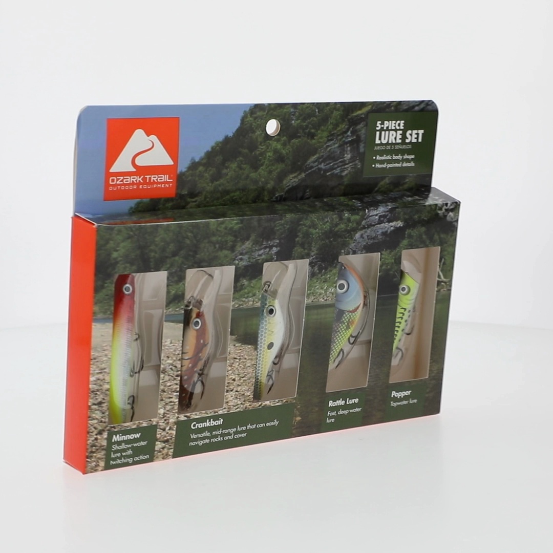 Ozark Trail 5pc Freshwater Hard Plastic Lure Kit Assortment with