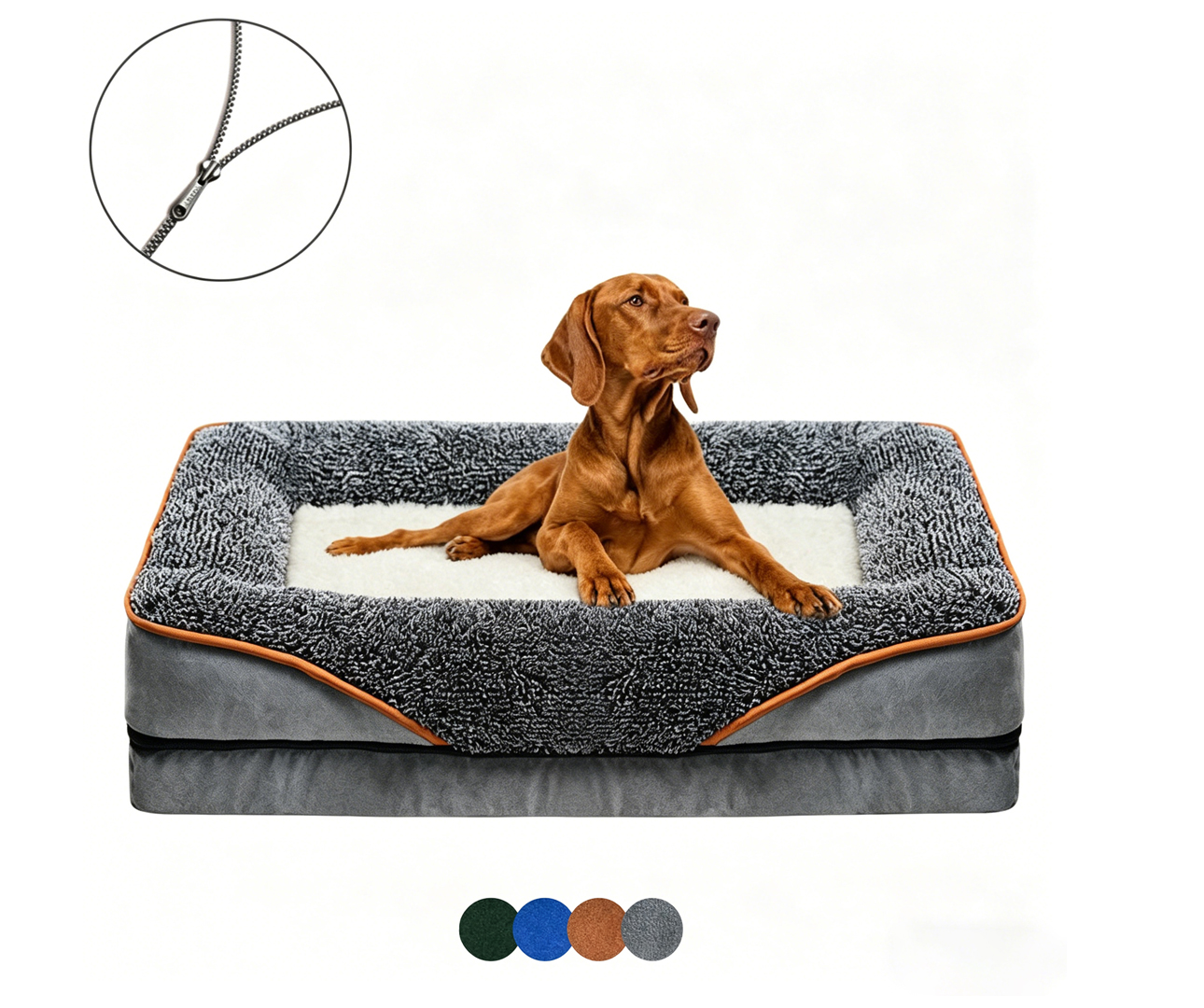 thumbnail video image 2 of Small to Large Orthopedic Sofa Dog Bed with Removable Washable Cover, Gray, 2 of 10