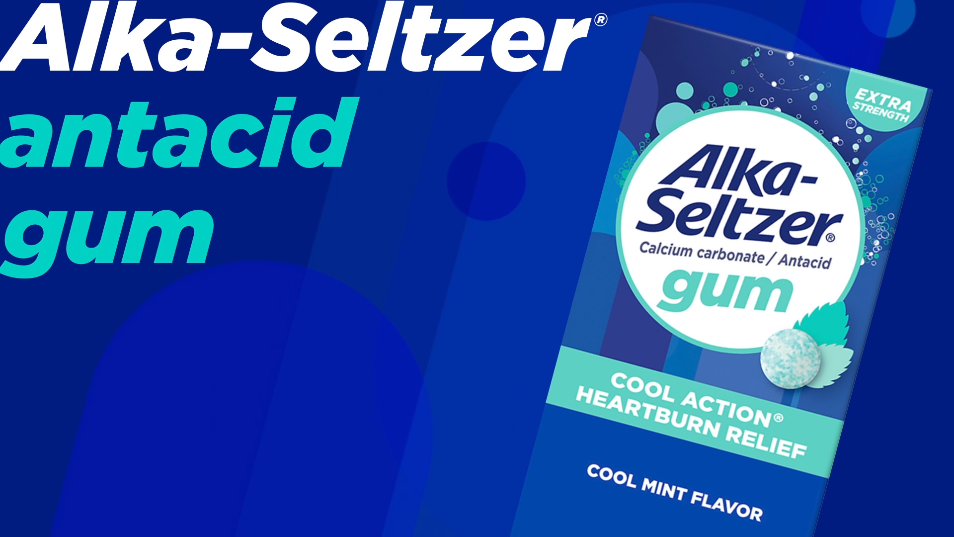 thumbnail video image 2 of Alka-Seltzer Cool Action Heartburn Relief Gum, Cool Mint Flavor, 60 Count, 2 of 7