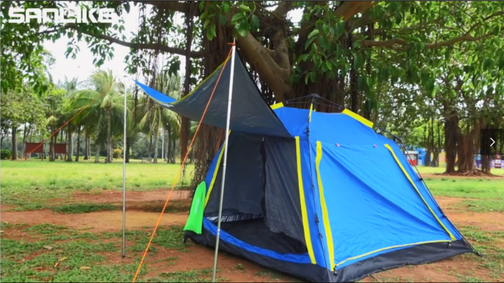 thumbnail video image 2 of SAN LIKE Tent Poles Tarp Poles Adjustable 78 in Camping Tent Poles for Tarp Portable Telescoping Tent Poles for Awnings Canopy Rain Fly Shelter Set of 2, 2 of 9