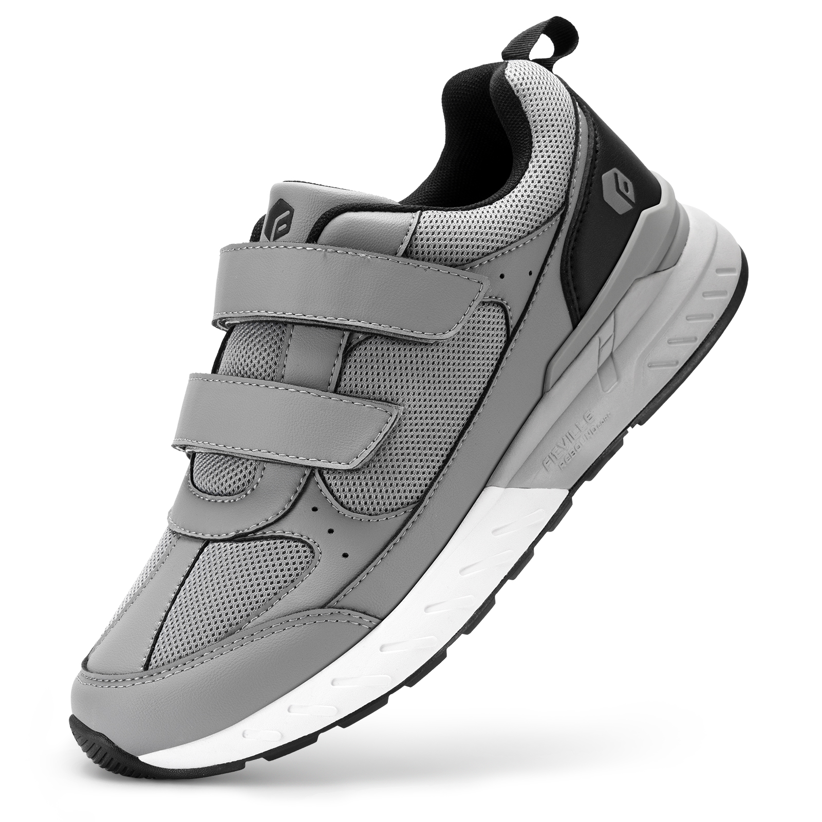 thumbnail video image 2 of FitVille Extra Wide Walking Shoes for Men Hook and Loop Orthopedic Sneakers for Swollen Foot, 2 of 7