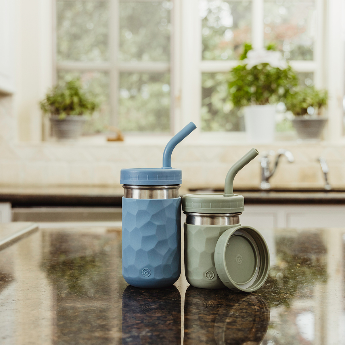 thumbnail video image 2 of WeeSprout 2-in-1 Drinking Cups for Kids, Durable Stainless Steel Tumblers, 8 oz, Set of 4, 2 of 7