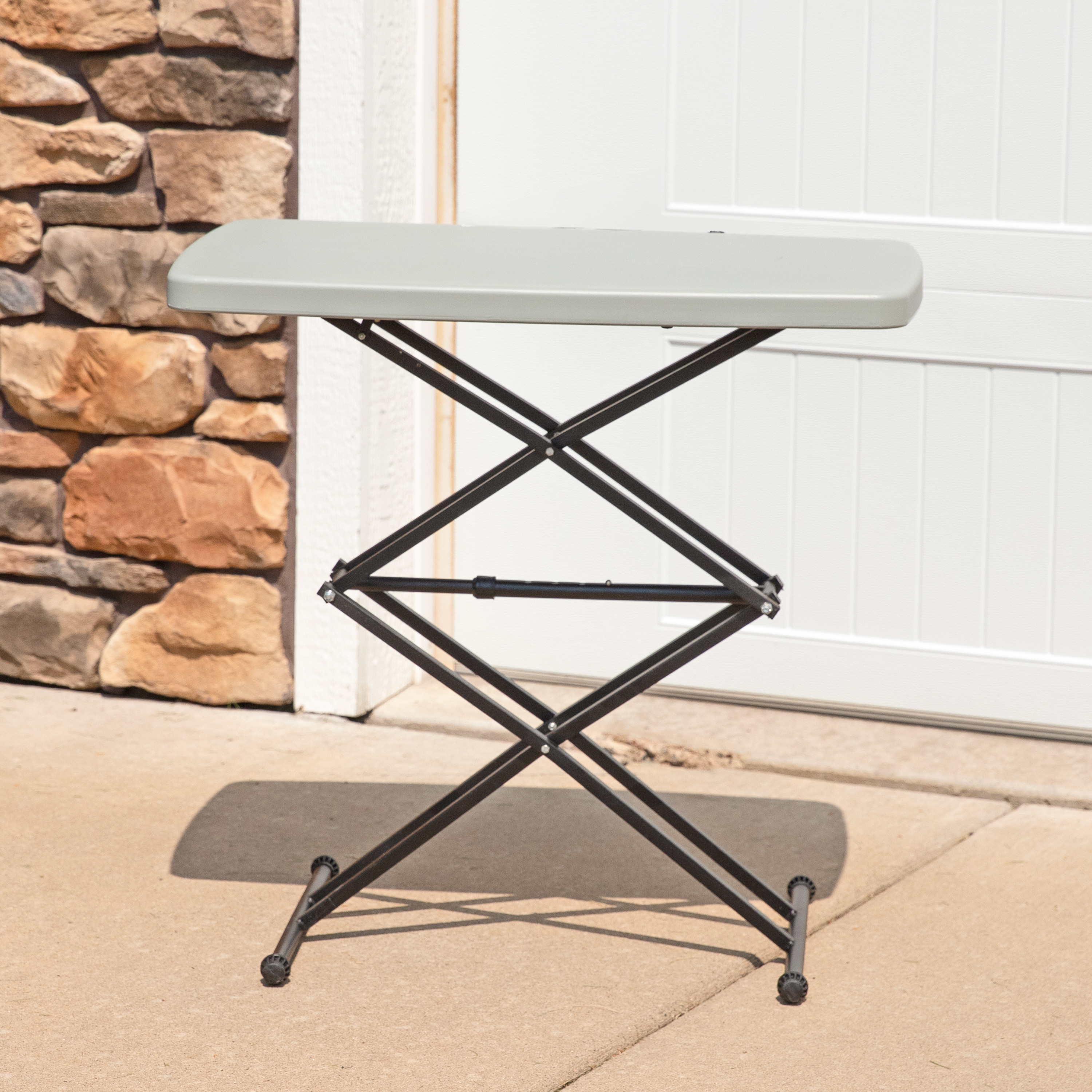 thumbnail video image 2 of Sunnydaze 29.5" Rectangular Adjustable Leg Dining Table, Gray, 2 of 13