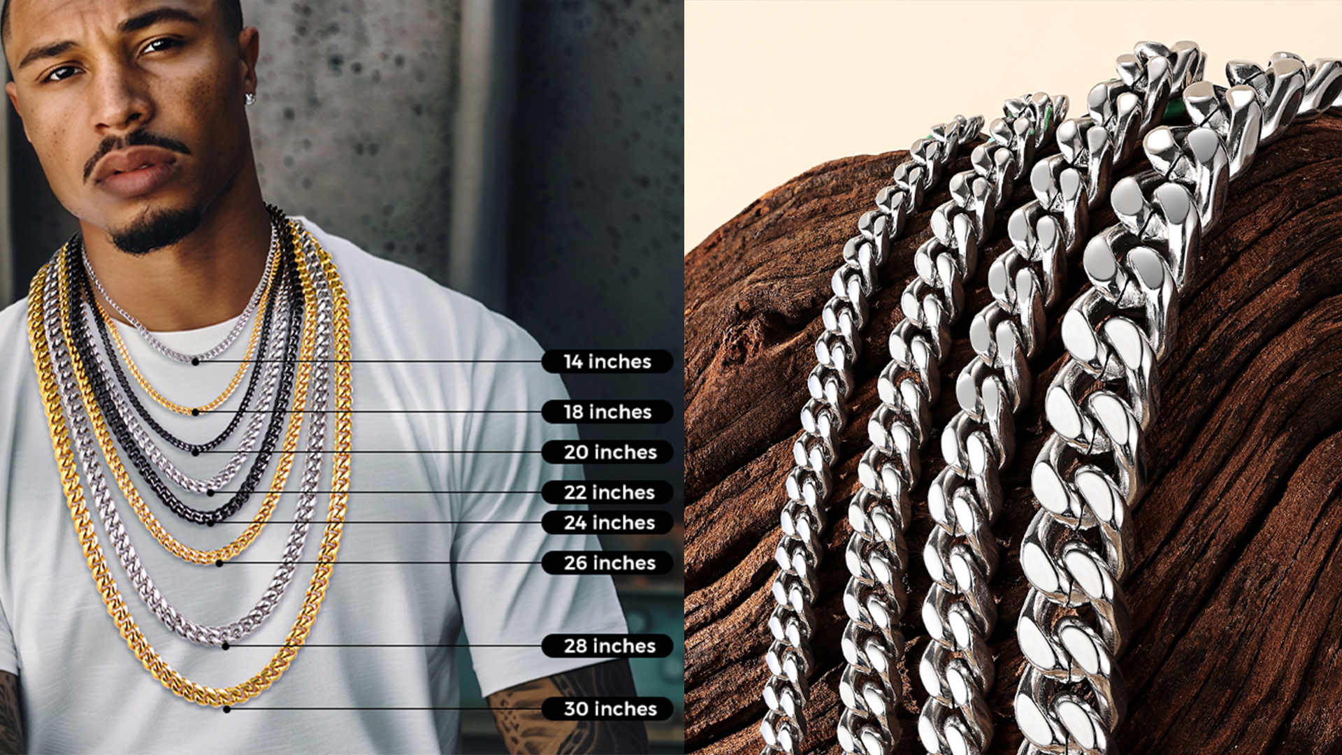 thumbnail video image 2 of Bestyle Cool Black Chain Necklace for Men Women, 7MM 22 Inch Chain Choker Cuban Link Curb Necklace Thick Stainless Steel Chain Jewelry, 2 of 9