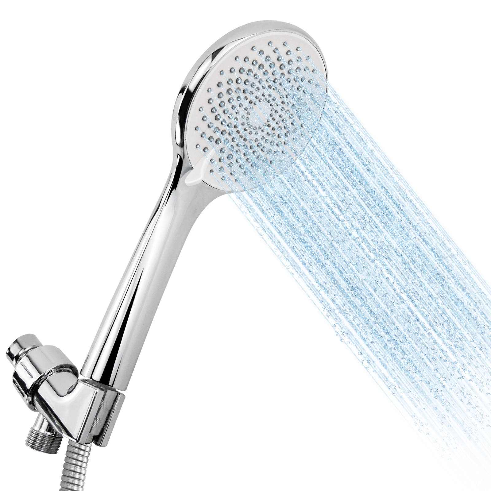 thumbnail video image 2 of Lockways High Pressure 4-mode Handheld Shower Head - Anti-clog Nozzles, Built-in Power Wash to Clean Tub, Tile & Pets, 2 of 8